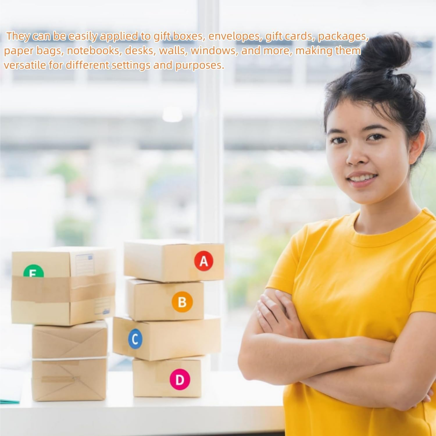 6 Rolls round Color Coding Circle Dot Labels 3000 PCS Includes Bright Yellow Green Red Pink Orange Blue(500 Labels/Roll) image number 2