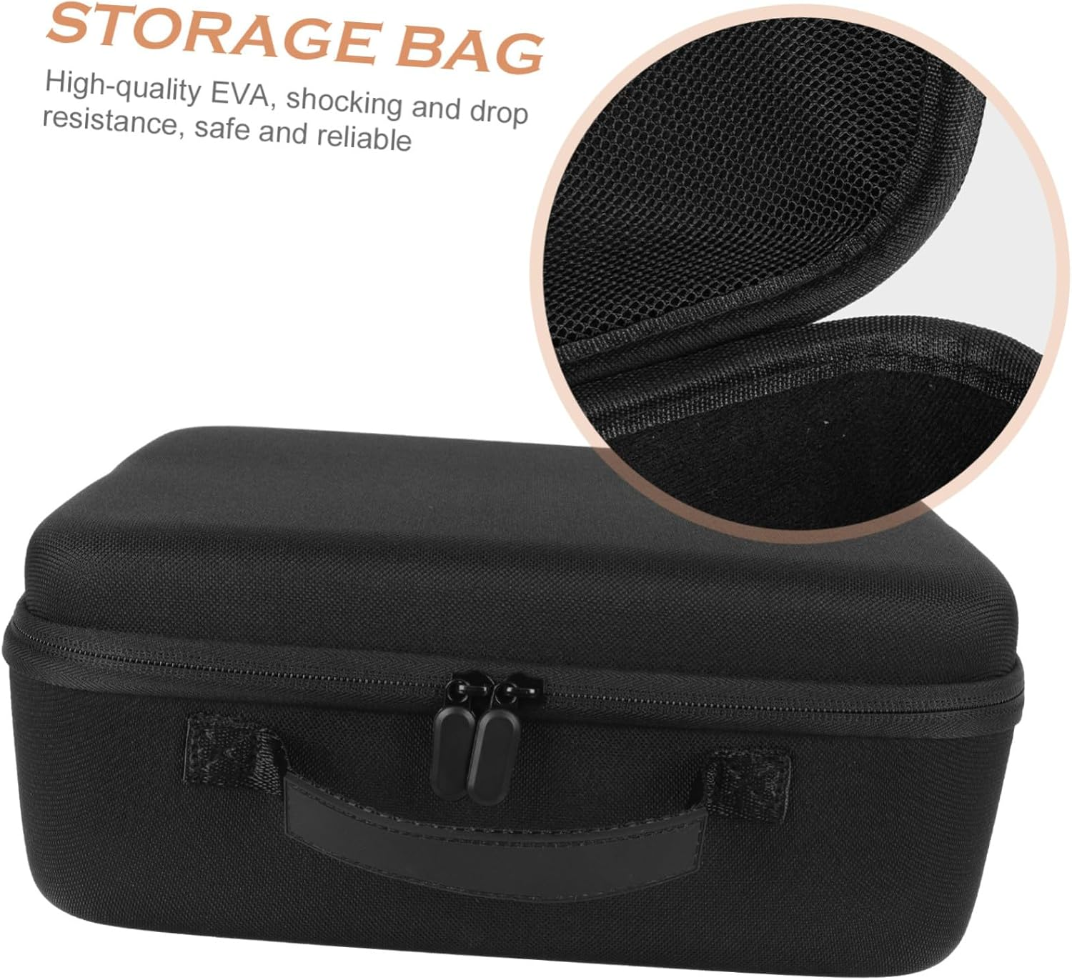 DINHEAROM Portable Hair Dryer Storage EVA Bag with Splashproof Design Comfortable Hand Strap and Snap Zipper Travel Pouch Case for Hair Dryer Protection and Easy Carrying Business Trips image number 3