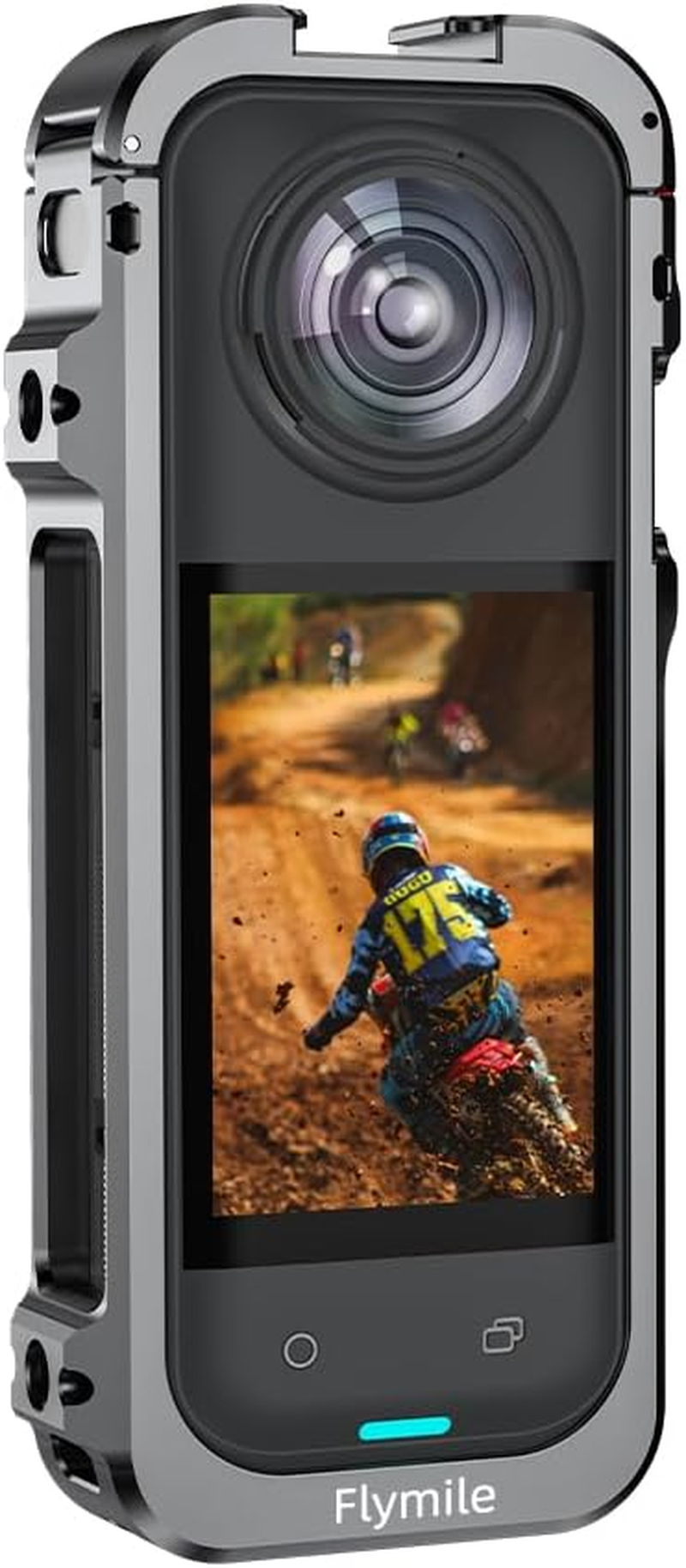 Insta360 X5 Cage, Aluminium Utility Frame for Insta360 X5, Protective Cage with Silicone Lens Cover, Cold Shoe Interface with 1/4" Threads Cold Shoe Mount Folding Fingers image number 6