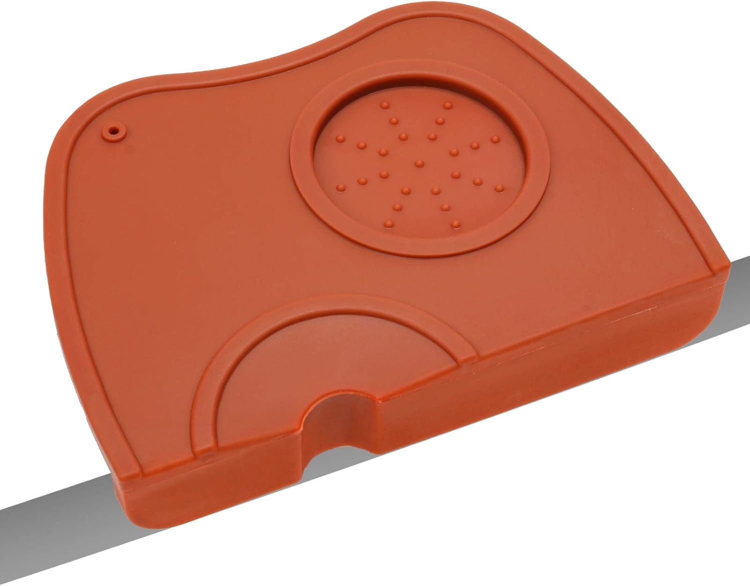 Silicone Coffee Tamper Mat, Ledorr Food Safe Anti-Skid Espresso Tamping Holder, Thick Wear Resistance Fluted Coffee Grind Corner Mat, Tamp Pad Tool Accessory for Home Cafe Maker, Medium Brown