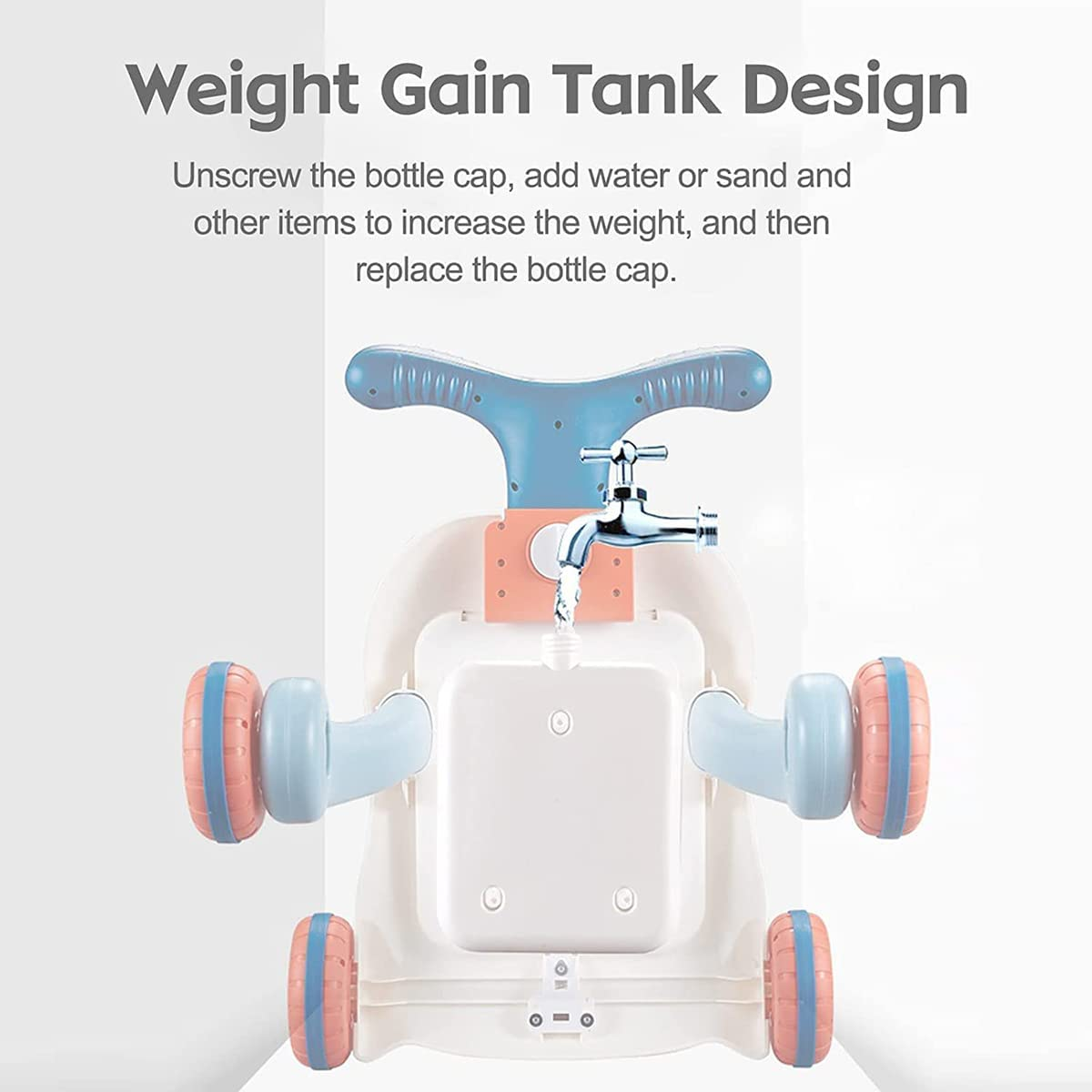 Baby Walker 3In1 Adjustable Height Kids Walker Toy Children'S Music Walker Weight Gain Design Table Lights Music Phone Steering Wheel for Toddlers Boys Girls image number 3