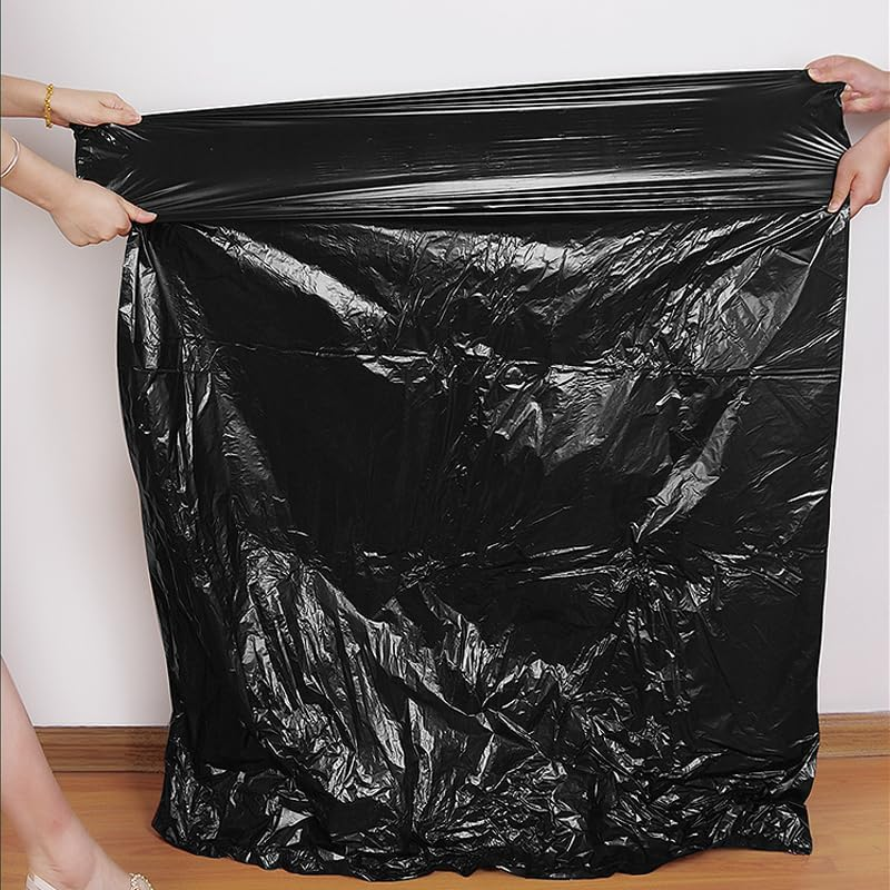 100PCS Black Heavy Duty Bin Bags Liners Rolls Waste Refuse Sacks Rubbish Bag, Durable and Tear-Resistant, Ideal for Business and Home Use image number 1