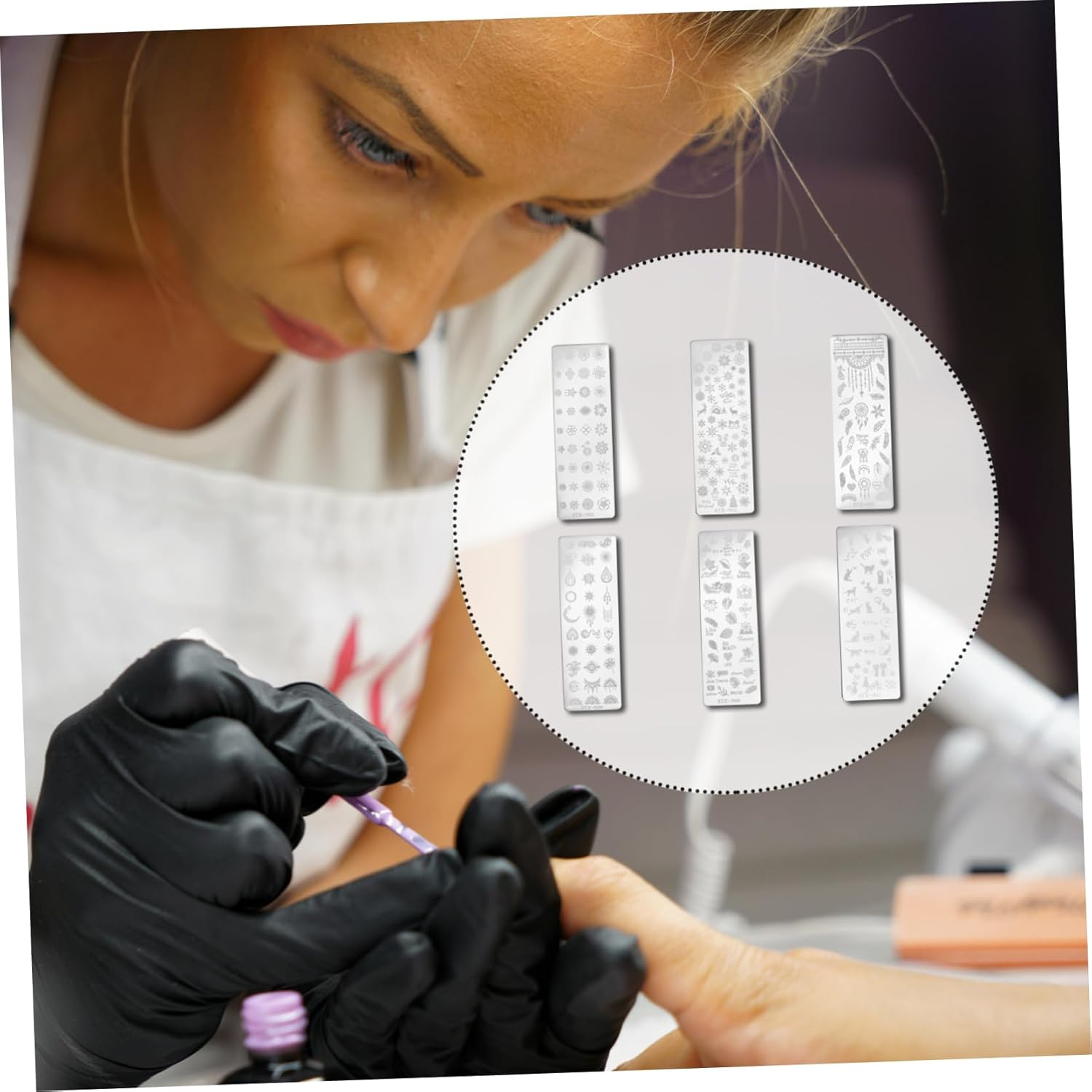 LOLIPPYY 6Pcs Floral Nail Art Stamping Plates Botanical Nail Charms Decorations for Manicure image number 2