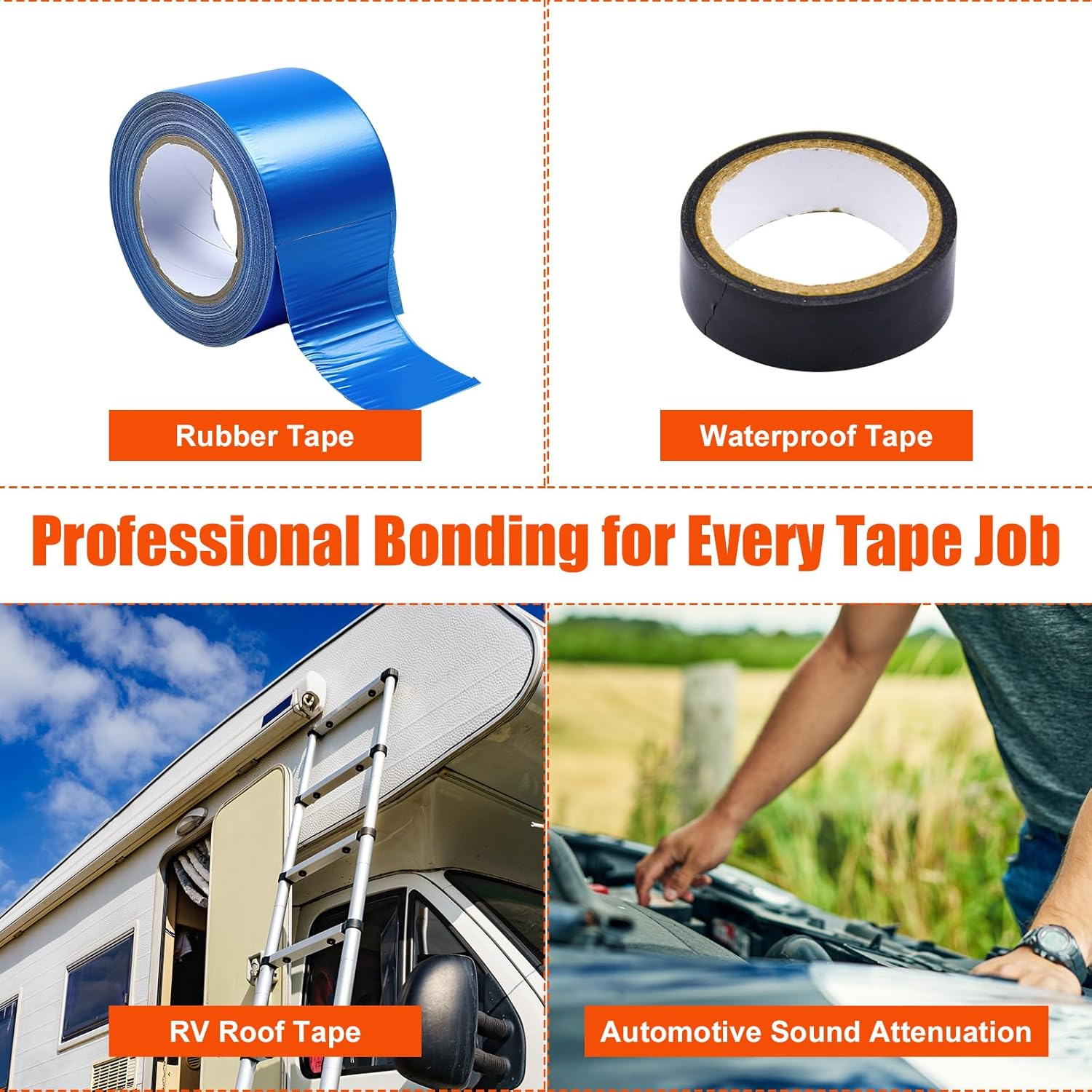 Gosknor Seam Roller, Wooden Wallpaper Tools Roofing Tools 2-In-1 Design RV Seam Tape Roller Car Sound Deadening Roller Roofing Roller Tool image number 2