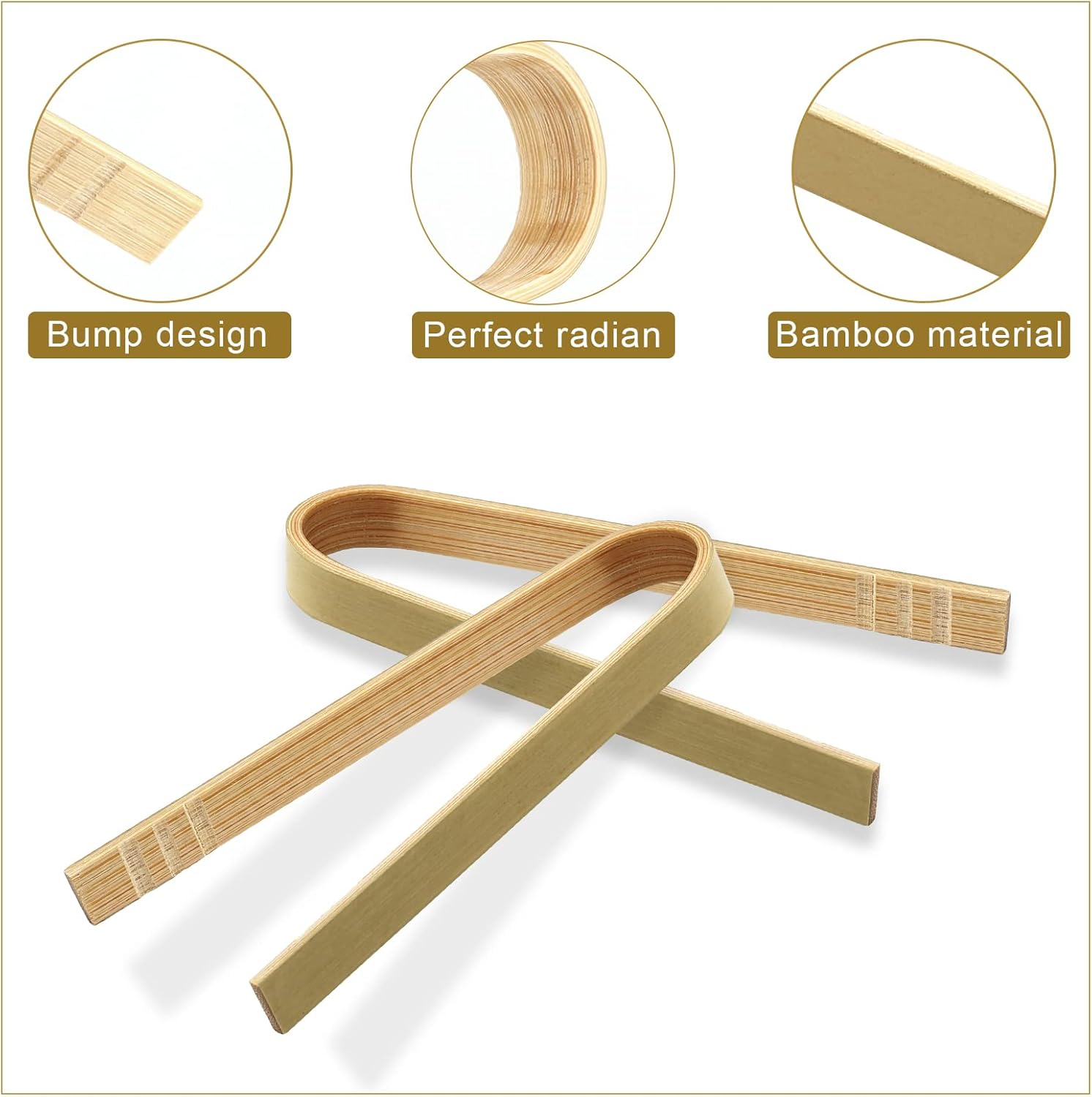 SAVITA 100Pcs 4 Inch Bamboo Tongs Disposable, Handy Natural Wooden Cooking Tongs Mini Bamboo Cooking Utensils for Toast Bread Food Serving image number 5