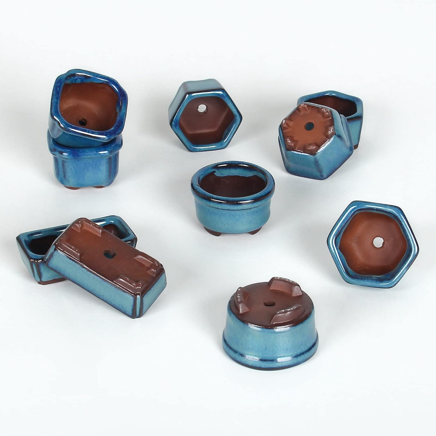 Bonsai Planter Succulent 1.8"(4.5Cm) 10 Mini Glazed Pots