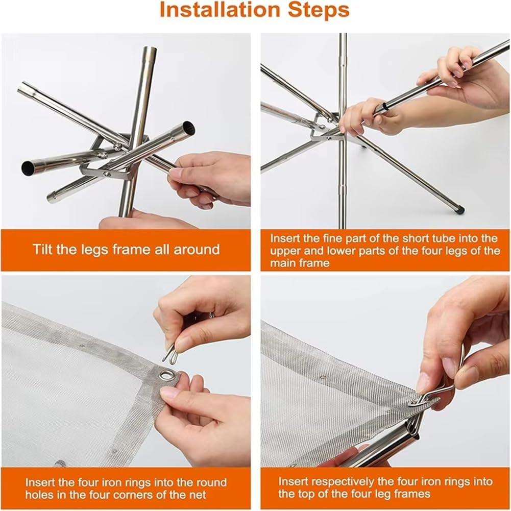 Portable Bonfire Campfire Fire Pit Collapsing Stainless Steel Mesh Fireplace Foldable Camping Fire Pit Camping Gear image number 5