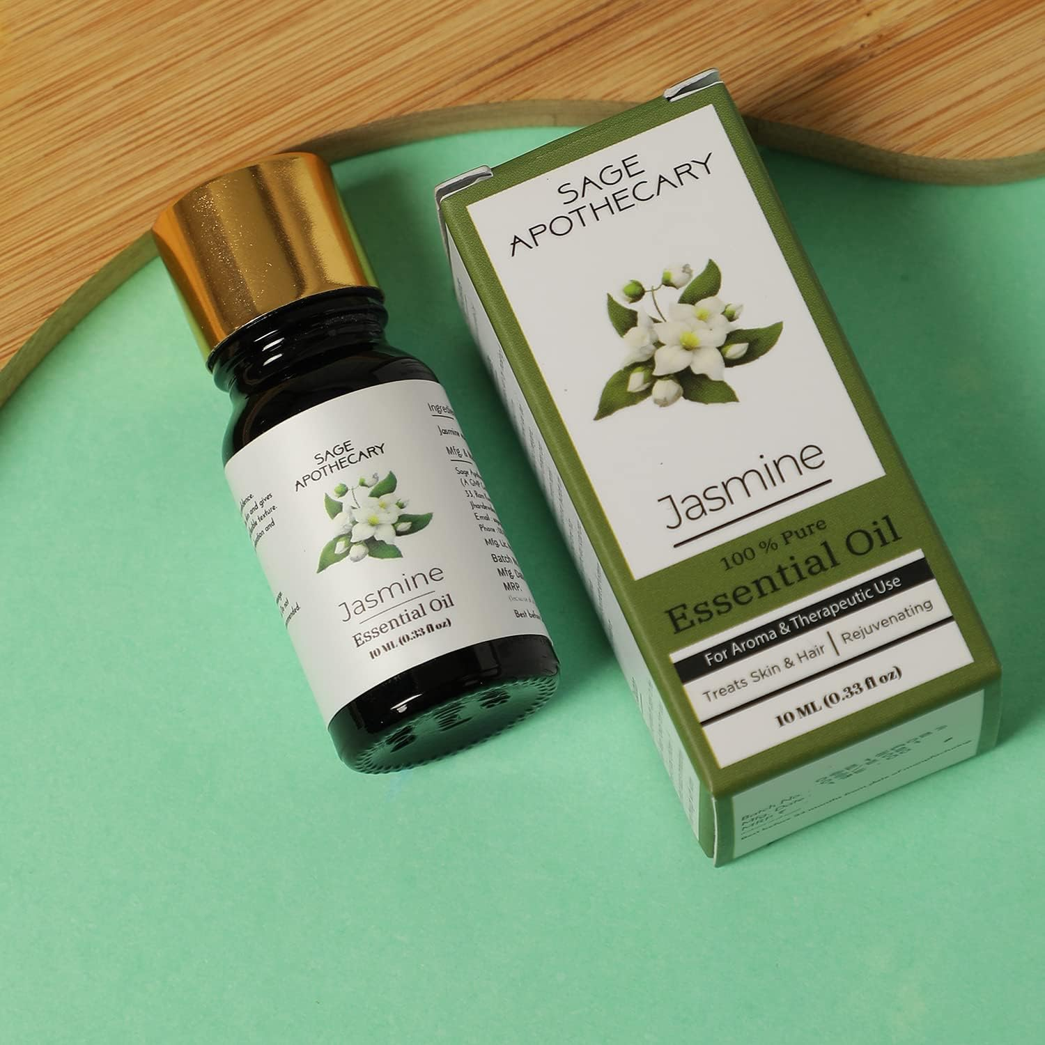 Sage Apothecary 100% Pure & Natural Jasmine Essential Oil for Hair Growth & Healthy Skin | Pack of 10ML image number 2