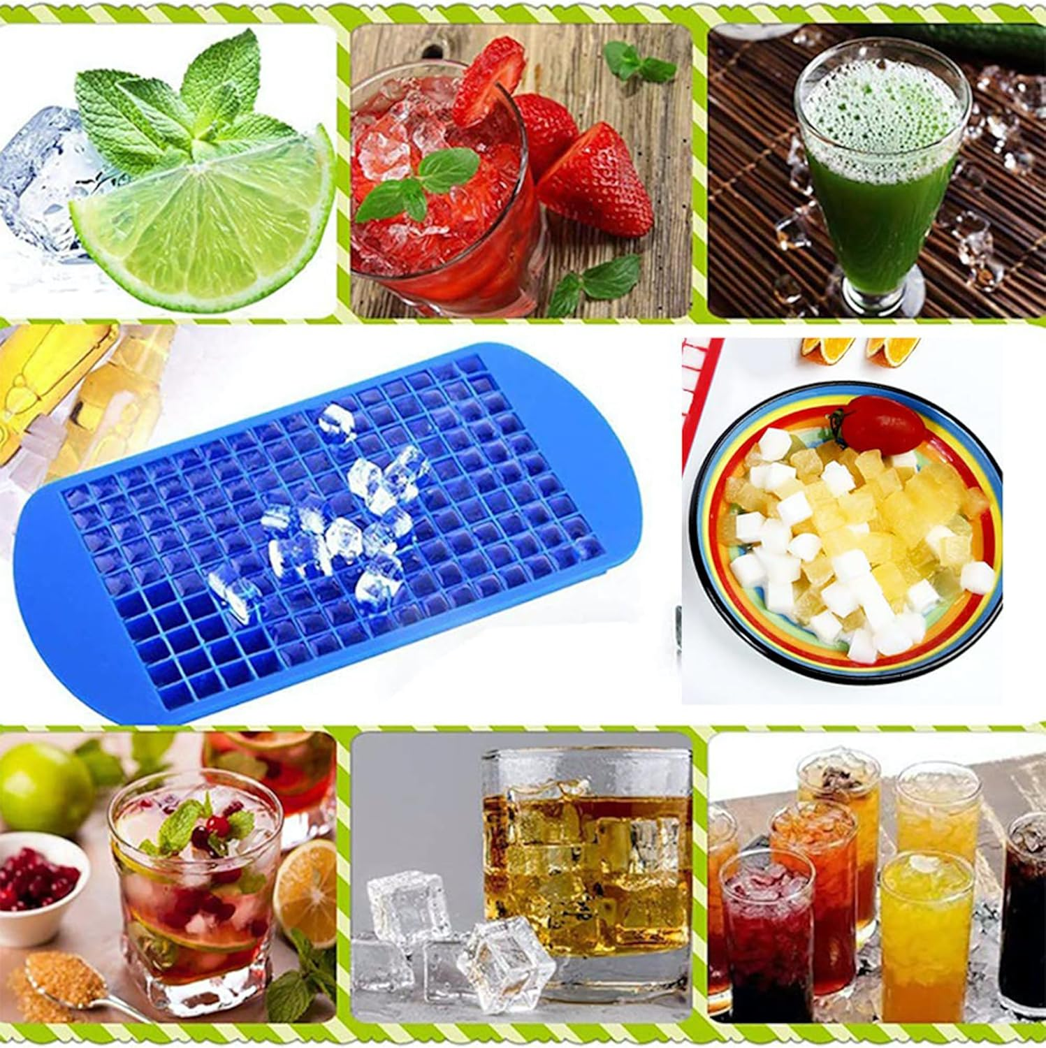 160 Small Ice Maker Tiny Ice Cube Tray Chocolate Mold Mould Maker for Barpartsr (Black) - Red image number 3