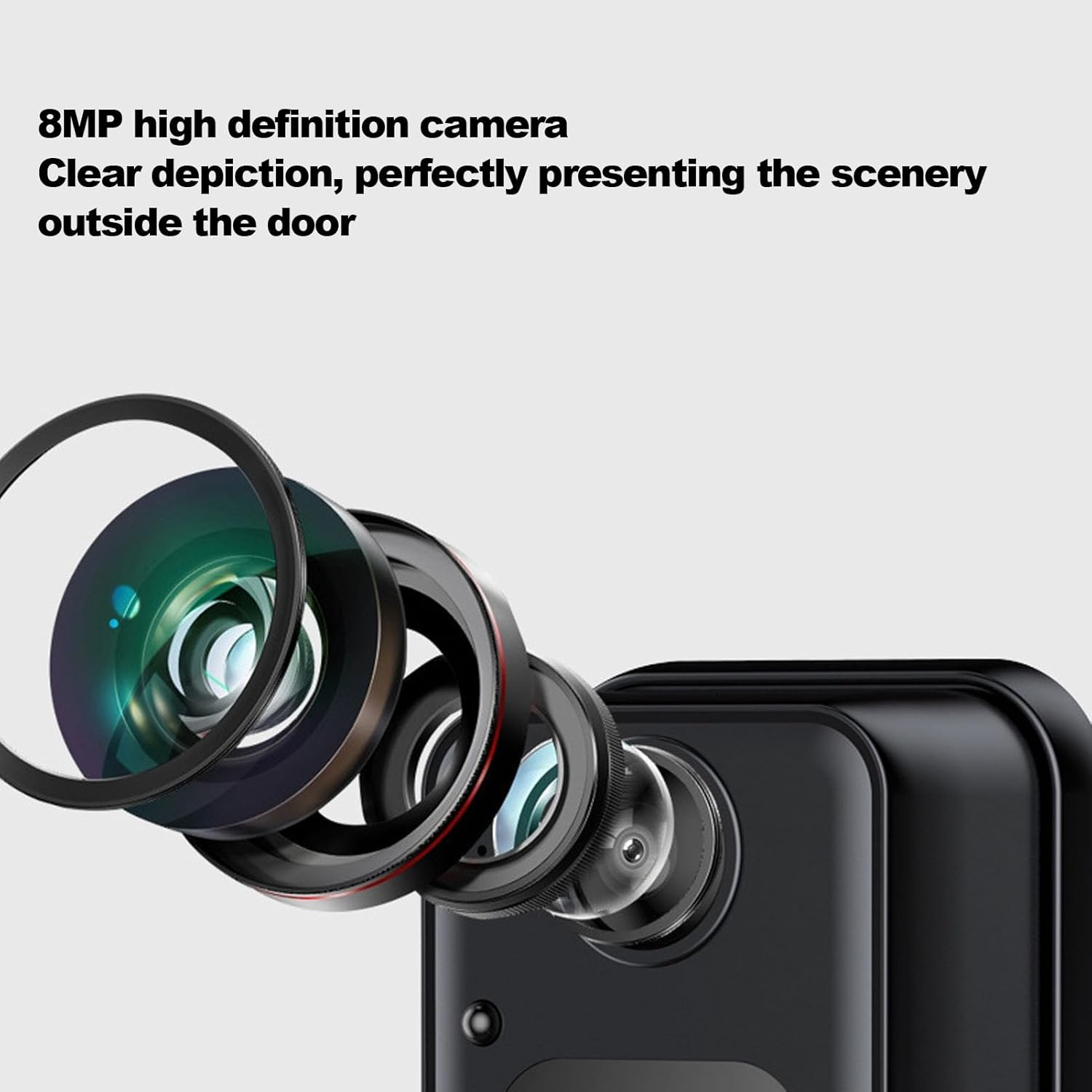 Ring Doorbell with 170&deg; Camera, Video Doorbell Wireless IP65, Camera Doorbell System - 4.3In HD Screen, Hifi Mic, Day/Night Camera image number 6