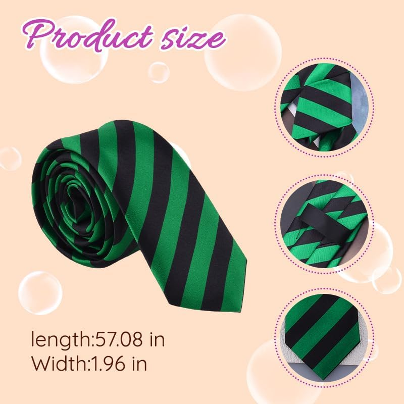 Halloween Leopard Print Neckties for Business Casual Striped Tie for Men Women Vintage Polka Dot Ties for Cosplay Costumes image number 4