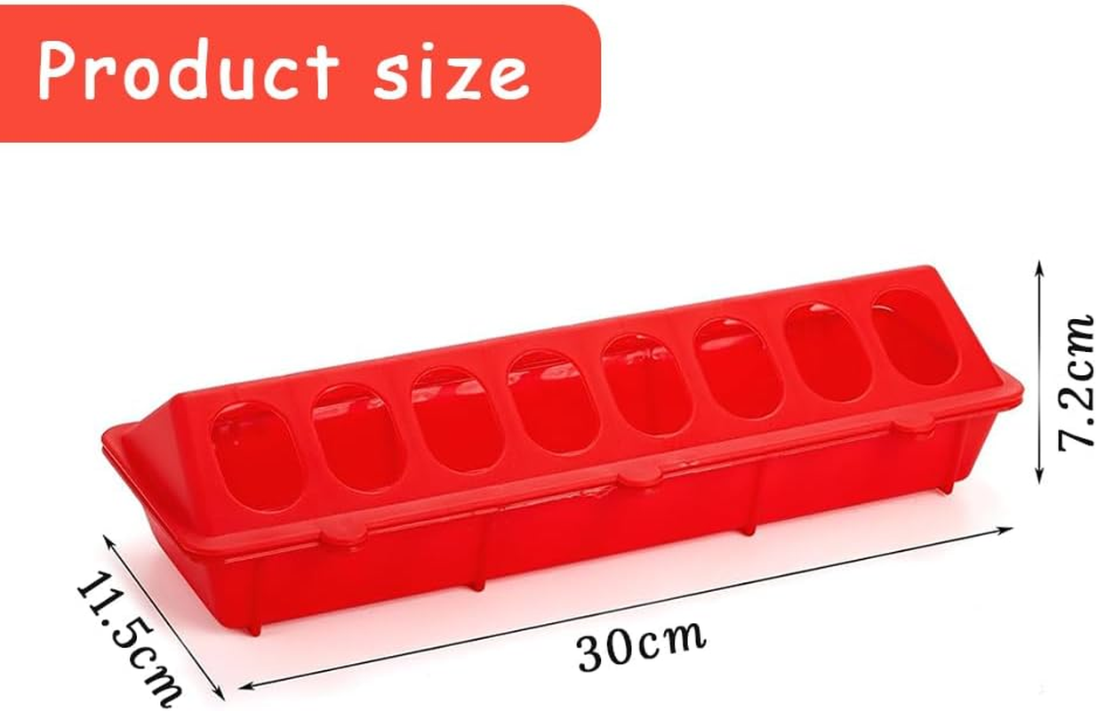 6-Pack Plastic Small Poultry Feeders, Chicken Feeding and Drinking Dispensers, Spill-Proof Feeding Trays with Flip Lids and Holes for Pigeons, Quail, Small Birds, Ducks and Chickens image number 4
