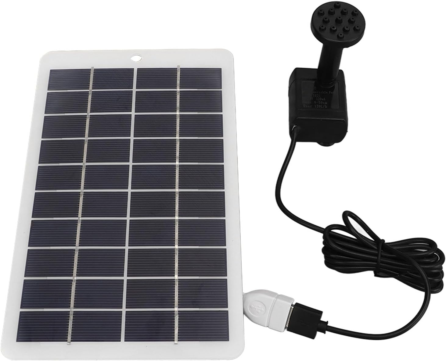 Domary Solar Fountain Pump, Highly Efficient Solar Powered Water Pump for Garden Patio, Bird Bath Fountain, Aquarium Water Circulation with 6 Nozzles, Eco-Friendly, 4W 5V image number 1