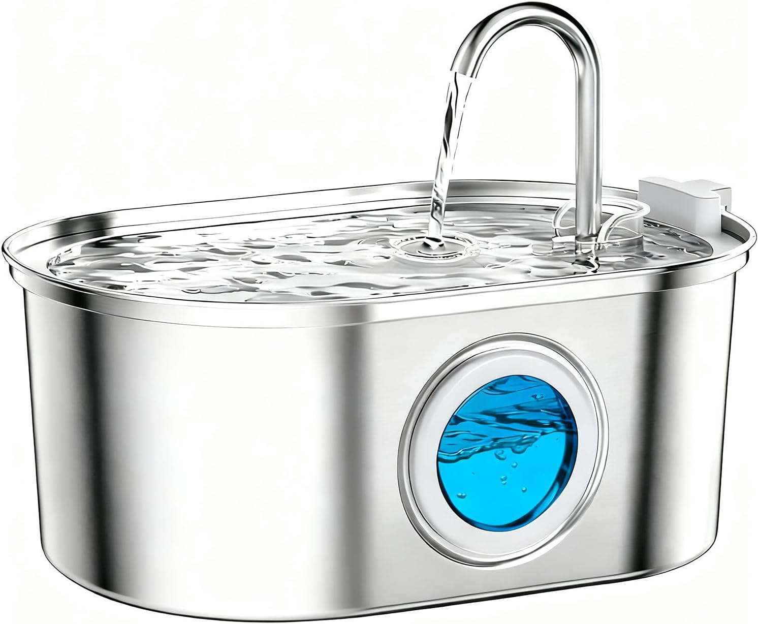 Cat Water Fountain 3.2L/108Oz Automatic Stainless Steel Pet Fountain | Quiet Pump | Water Level Window | LED Light| Multi-Layer Filtration System | Easy to Clean| for Cats Dogs image number 2