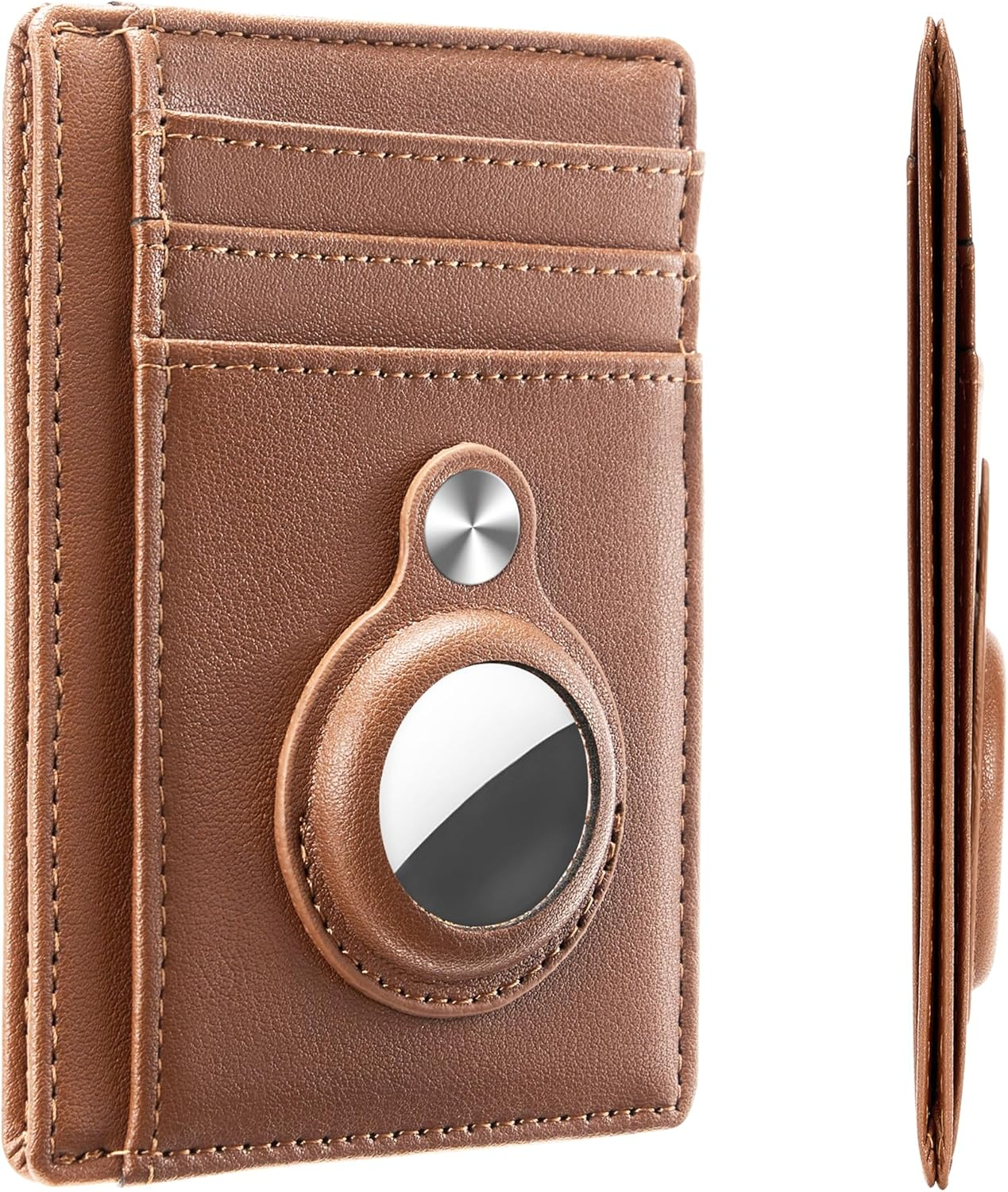 Hawanik Slim Minimalist Front Pocket Air Tag Wallet, Mens Wallet with Airtag Holder, Black, Minimalist, Minimalist