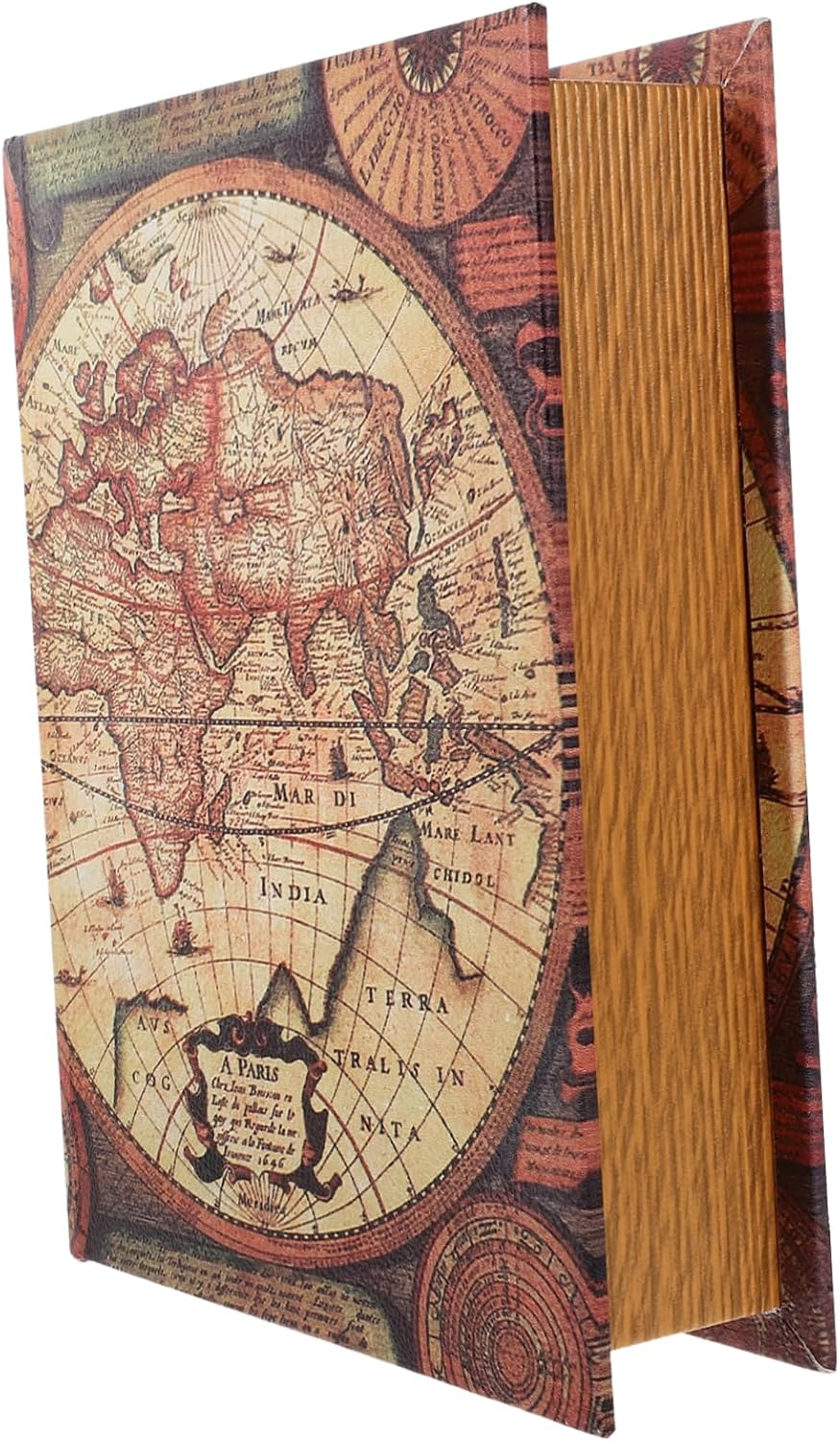 Faux Antique Book Storage Box Medium Decorative Book Prop Rectangular Trinket Case for Home Ornament and Organization image number 1