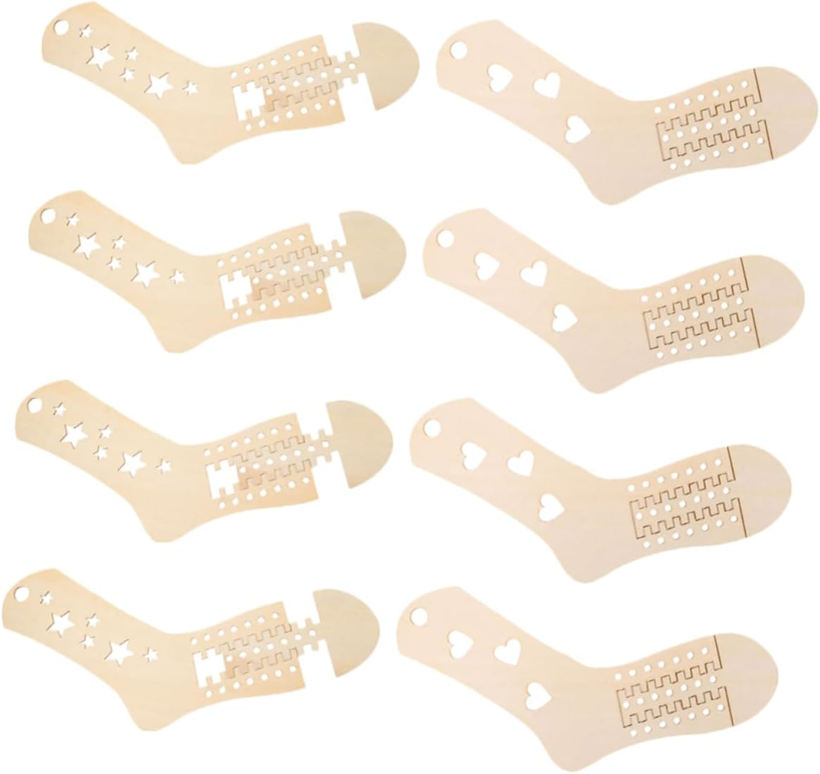 COHEALI 4 Pack Sock Blocking Molds Wood Knitting Tools Sock Blockers for Knitters Crochet Blocking Forms image number 3