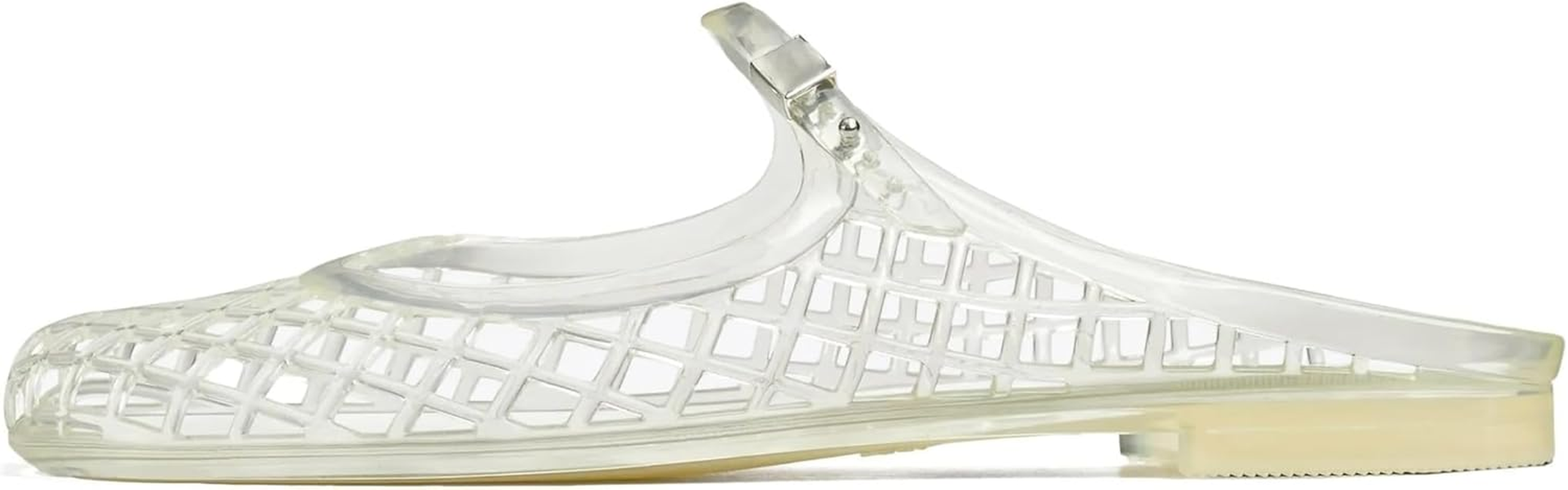 MAVMAX Clear Jelly Slide Sandals for Women Mary Jane Mules Breathable Closed Toe Flat Summer Slip on Mesh Slides for Woman image number 3