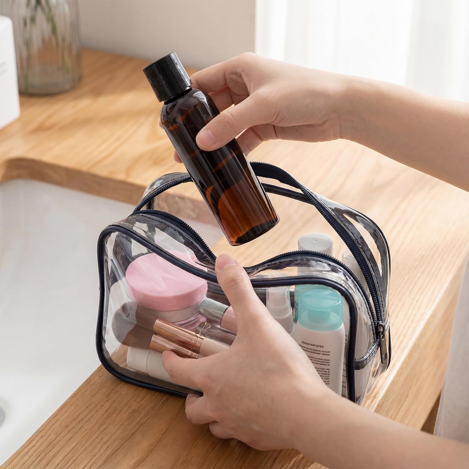 Bekith 30 Pack 4Oz Plastic Squeeze Bottles with Disc Top Flip Cap, Empty Amber Bpa-Free Refillable Containers for Shampoo, Lotions, Liquid Body Soap, Creams, Amber, 4Oz image number 3