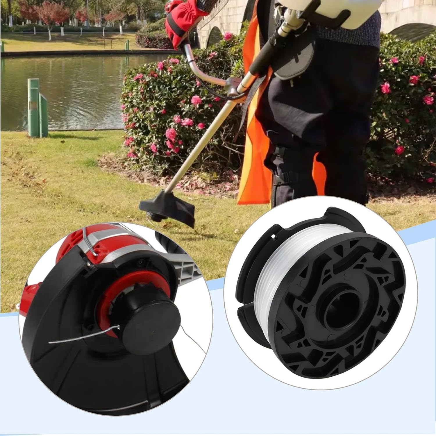 Be in Your Mind 3Pcs Strimmer Spool A6481 Replacement Part Spools with Line AF-100 Compatible with Black & Decker GH400, GH500, GH600, GH900, GH912, ST6600, ST7000 and More image number 5