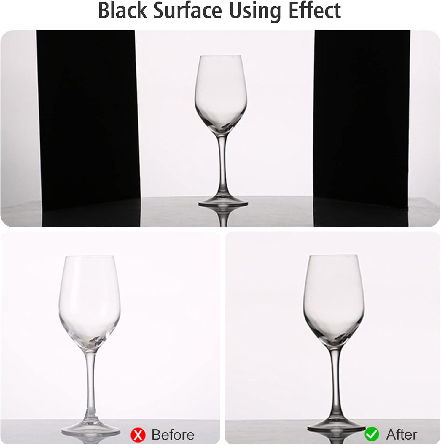 3-In-1 Photography Cardboard Paperboard Folding Photography Reflector Diffuser Board (Black + White + Golden) for Still Life Product Food Photo, A4 Size image number 4