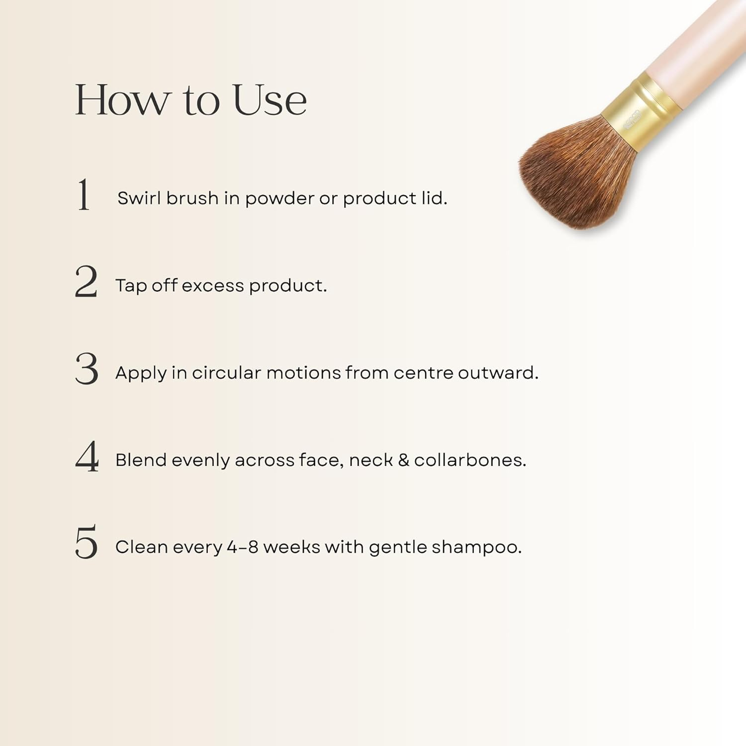 Scoop Whole Beauty Vegan Kabuki Brush | Ultra-Soft Bristles for Seamless Buffing & Blending of Mineral Foundation, Bronzer & Blush | Vegan, Cruelty-Free, Eco-Friendly | 40G