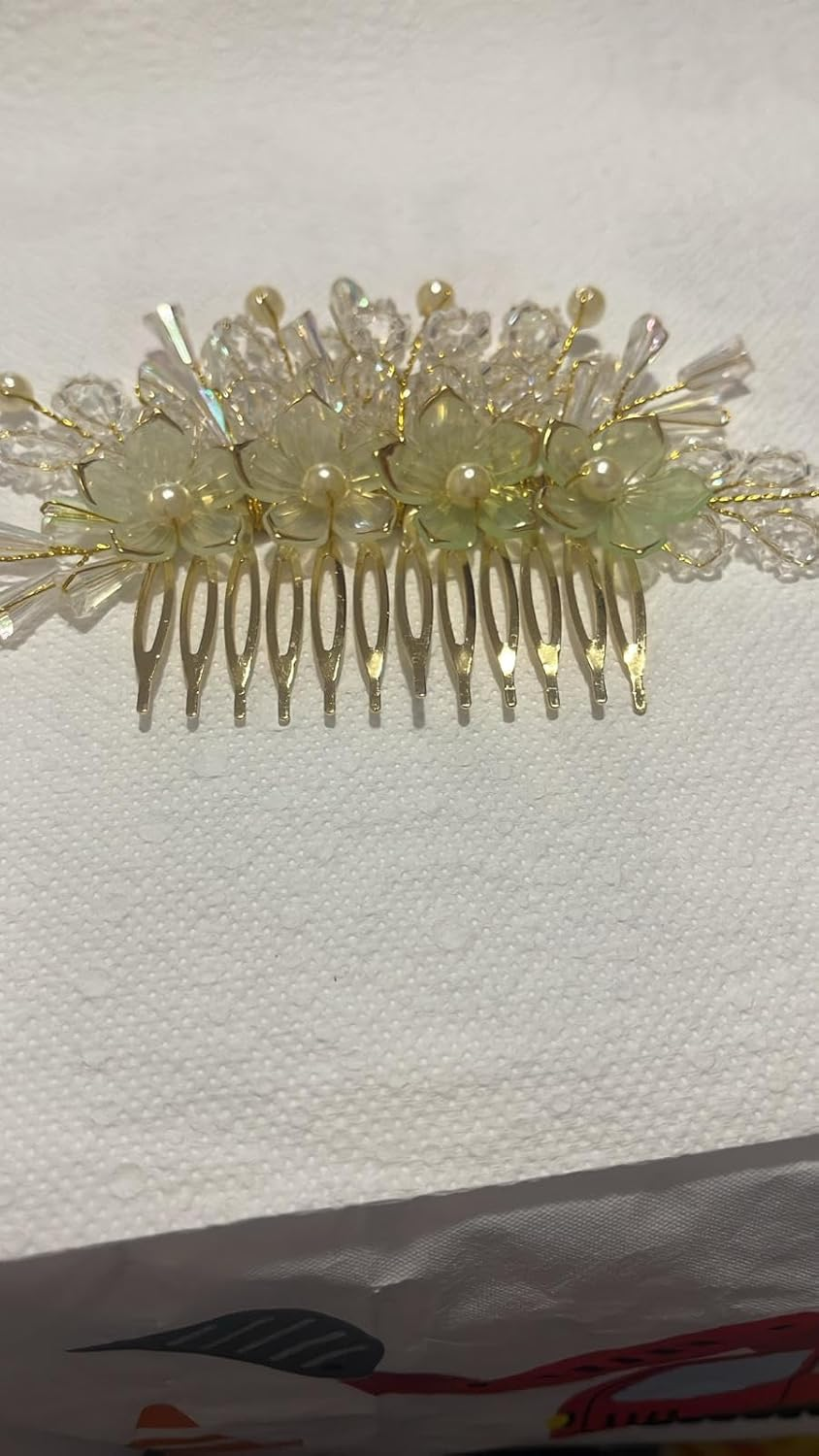 NTY Collections Wedding Hair Accessories - Handmade Bridal Hair Clip, Comb, Pins for Bride and Women- Golden Pack of 1