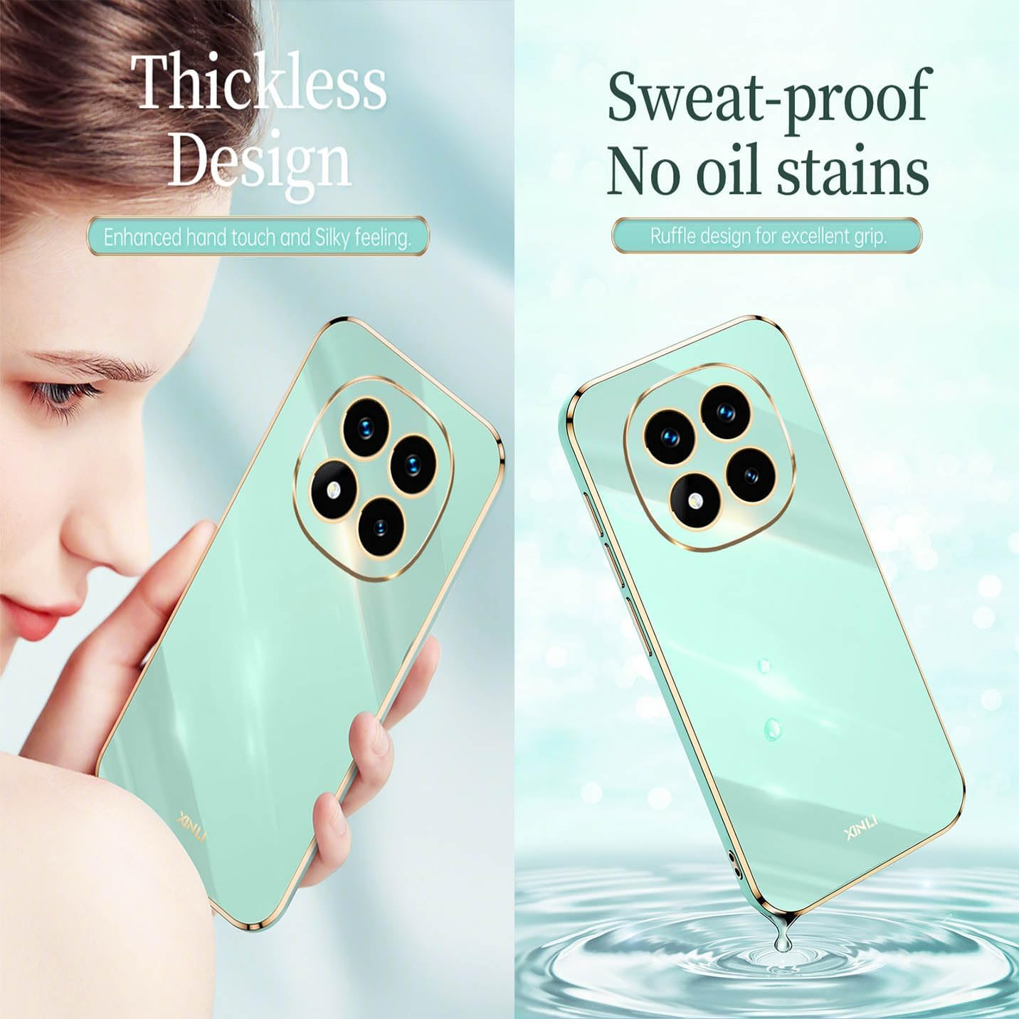 BORYA Case for Xiaomi Redmi Note 14 Pro+ Plus, Ultra Thin Shockproof Premium TPU Bumper Mobile Phone Case, Soft Silky Silicone Protective Case, Elegant Galvanised Phnom Penh Case, Black - Black image number 4