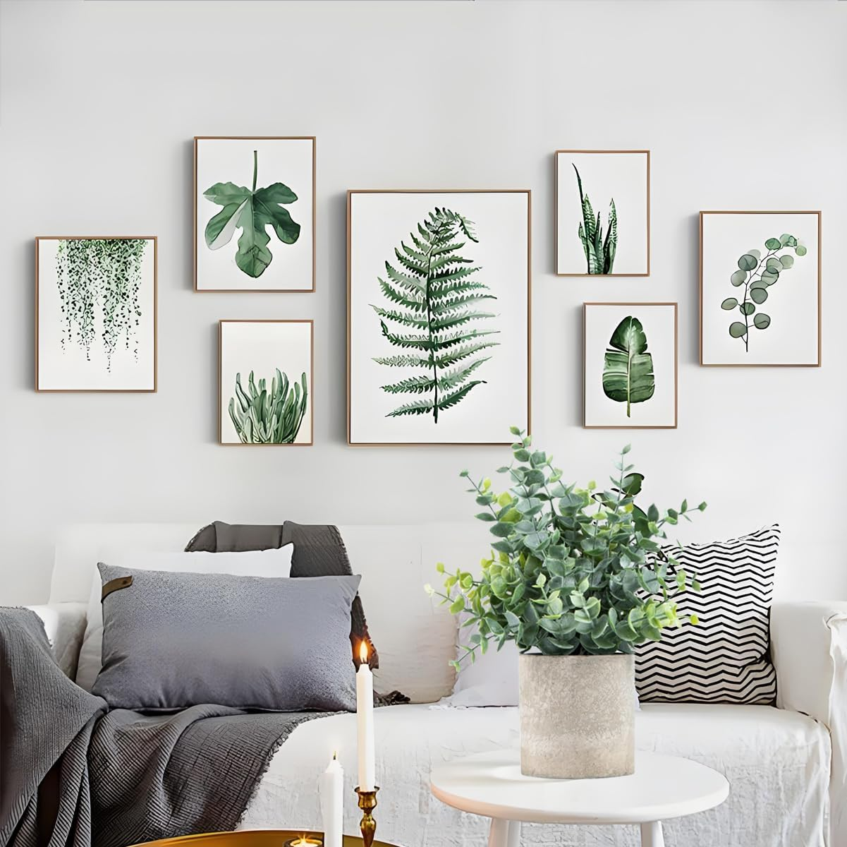 2Pcs Home Decor Artificial Plants, Fake Plants Eucalyptus Potted,Eucalyptus Leaf Potted Plants for Coffee Table Decor,Home Decor Items,Kitchen Dining Table Shelf Desk Bathroom Decor image number 2