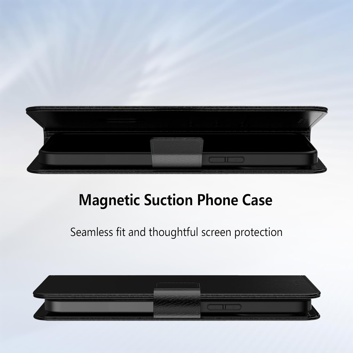 Aiziki for Xiaomi 15T Phone Case, Leather Flip Case with 3 Card Slots & Kickstand, Anti-Drop, Magnetic Closure, Compatible with Xiaomi 15T Case- Black image number 6