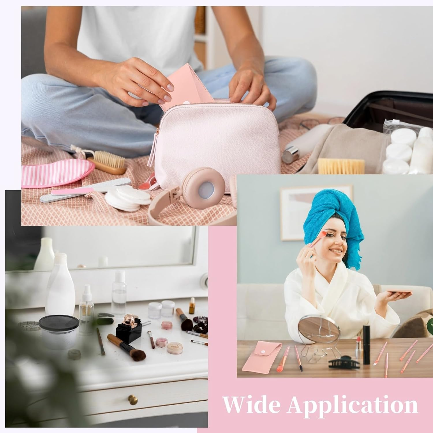 12 Sets Travel Makeup Brushes, Makeup Brush Bag with 8 Brushes, Bridesmaid Gift, Synthetic Fiber Makeup Brush, Foundation Blush Shadow Brush Set, Portable Makeup Brush Set for Weddings, Parties image number 2