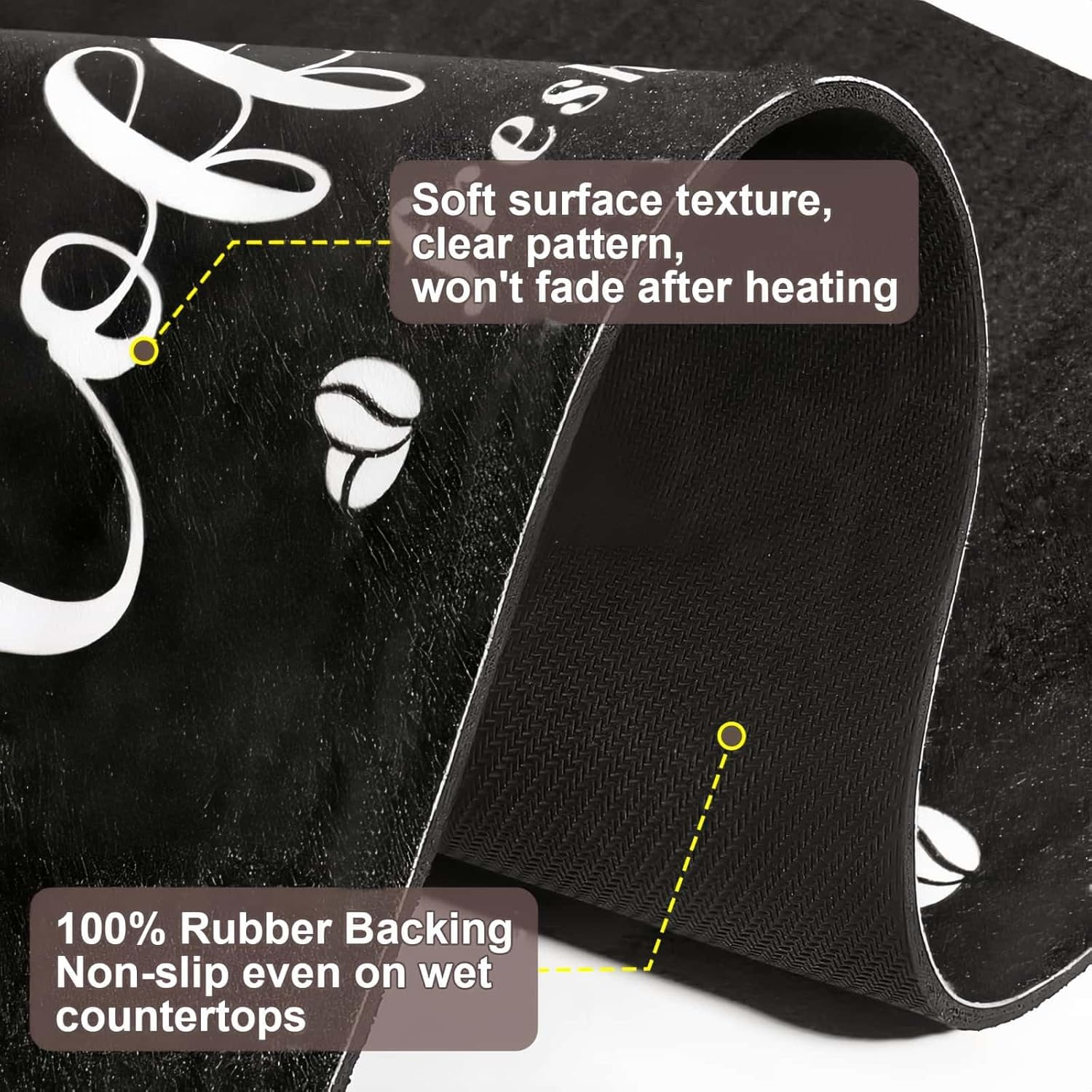 HOLADAWN Non-Slip Coffee Machine Mat, Absorbent Dish Drying Mat for Coffee Bar & Kitchen Counter Accessories image number 1