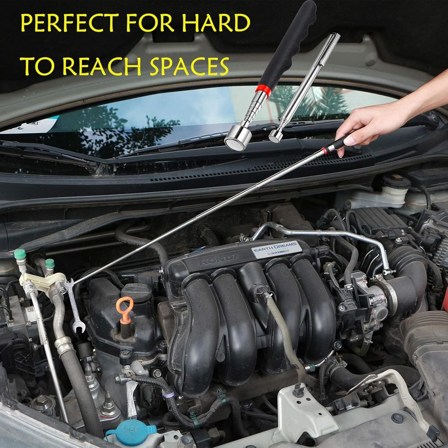 2 Pcs Telescoping Magnet Pick up Tools Include 20 Lb Magnetic Tool and 3 Lb Telescoping Magnet Stick Car Magnets to Retrieve Gadget for Hard to Reach Places Suitable image number 1