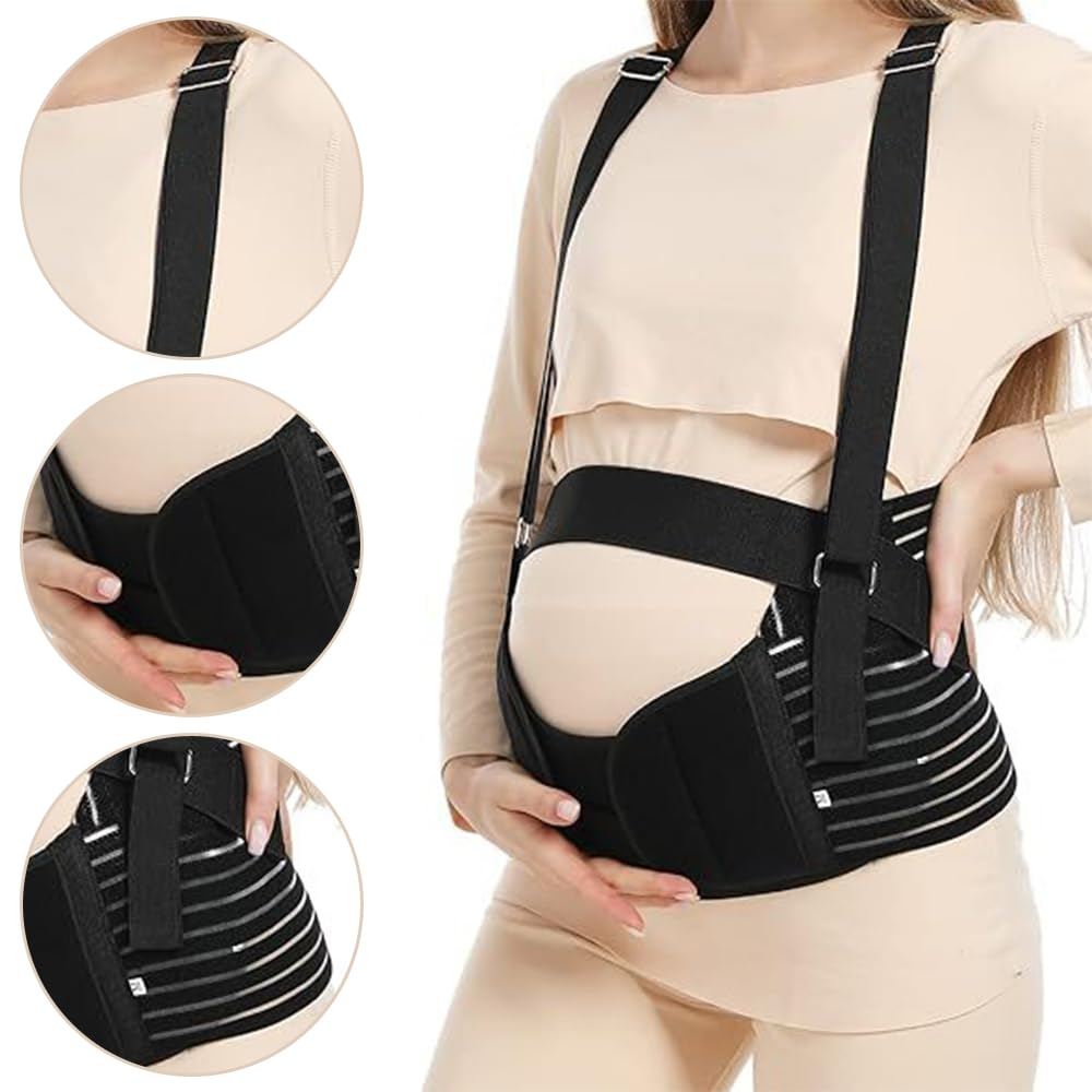 Breathable Abdominal Binder/Prenatal Maternity Belt ，Maternity Belt Wrap & Adjustable Belly Band ，Maternity Support Belt,Suitable for Mid Pregnancy and Postpartum image number 2