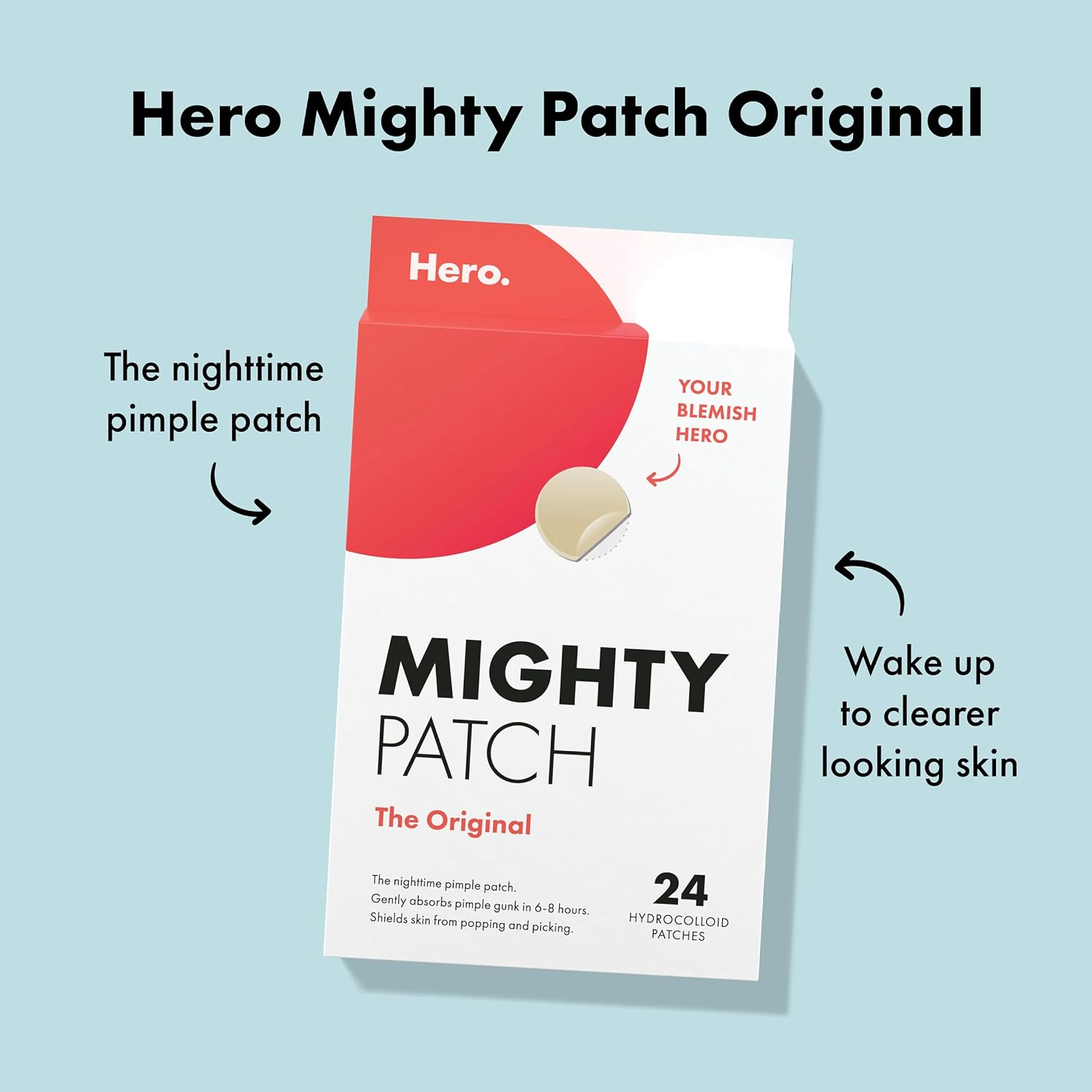 Hero Mighty Patch&trade; Bundle - Original & Invisible+ Pimple Patches, Hydrocolloid Acne Patches for Day & Night Use, Gently Absrobs Gunk, Spot Treatment for Blemishes & Zits (48 Counts) image number 5
