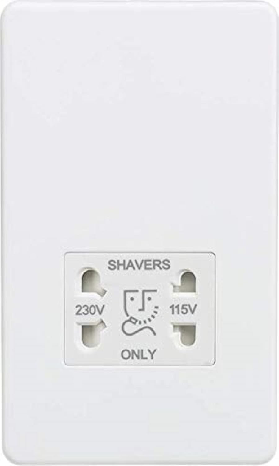 Knightsbridge SF8900MW Screwless 115/230V Dual Voltage Shaver Socket-Matt White image number 3