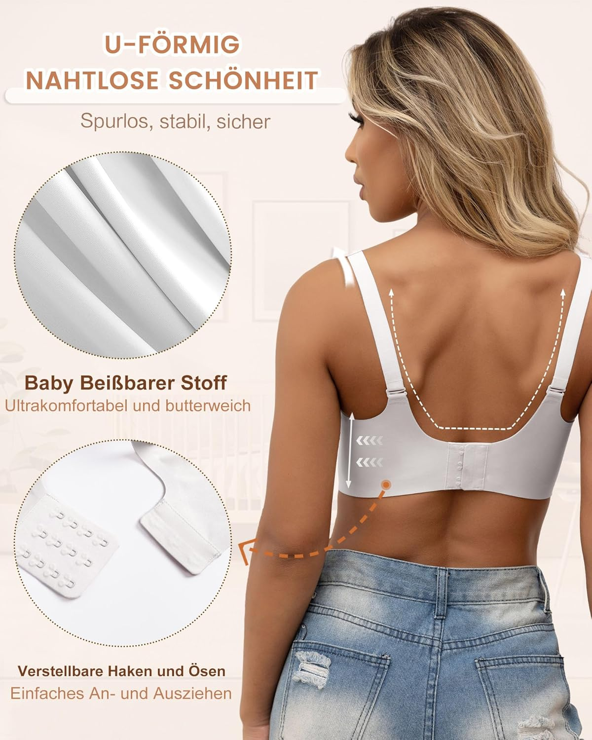 As Fairy Nursing Bras for Breastfeeding, Wireless Seamless Maternity Bra Ultra Comfort Pregnancy Sleep Bralette for Women, White-Double Front Shaft, S image number 1