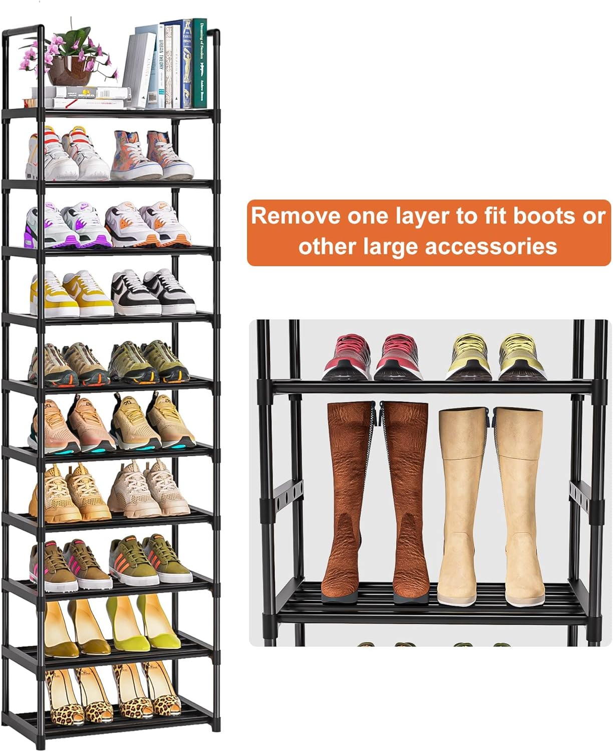 OYREL Shoe Rack, Sturdy Metal Shoe Storage, Narrow Shoe Rack,Shoe Shelf, Shoe Racks for Closets image number 6