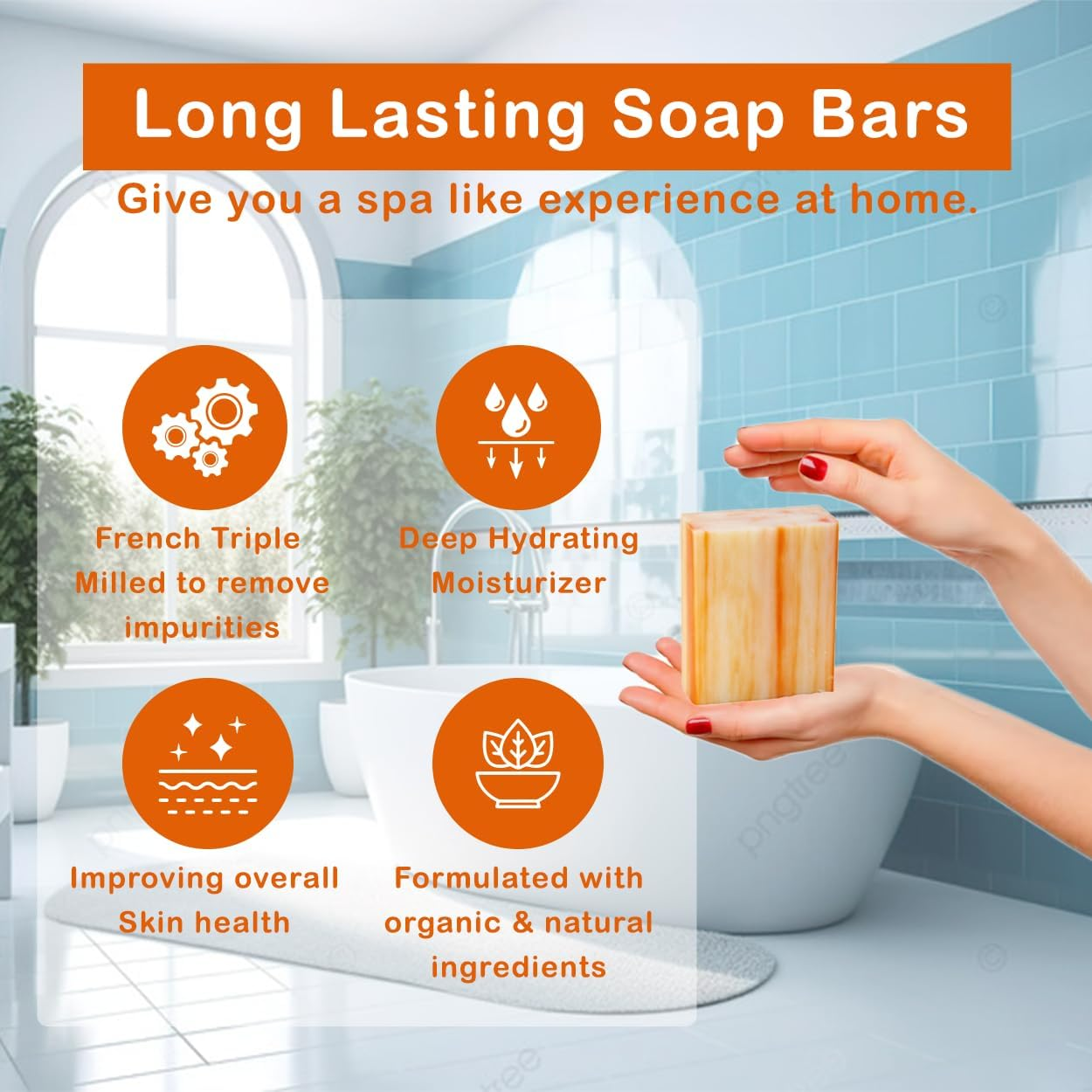 French Milled Orange Zest Natural Soap (12) image number 2