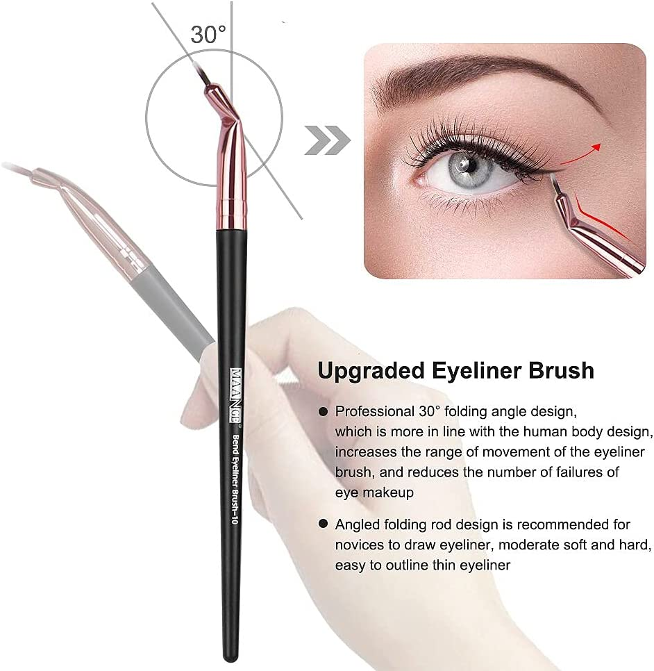 Makeup Brushes, 18 Pcs Professional Premium Synthetic Makeup Brush Set with Case, Foundation Kabuki Eye Travel Make up Brushes Sets (Black Gold)