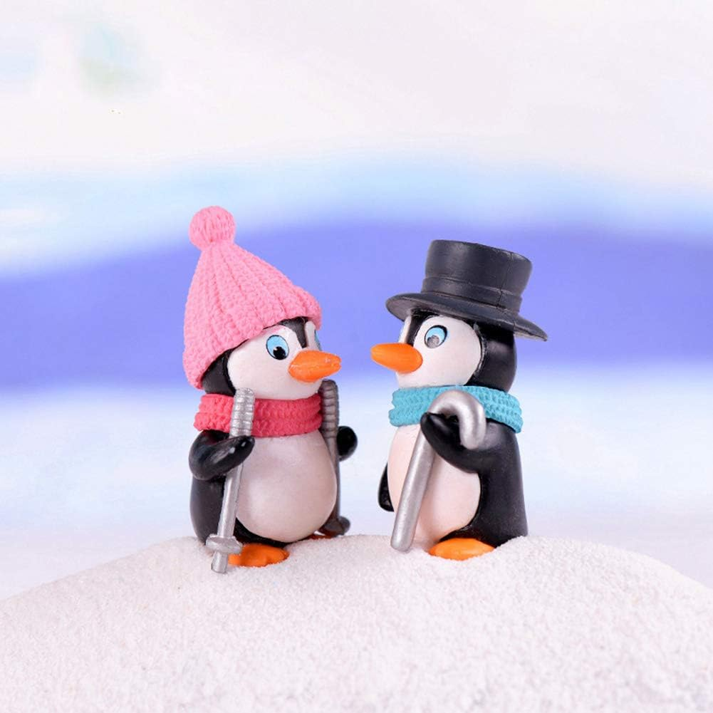 Jem 4Pcs Cute Landscape Penguin Ornament, Penguin Garden D&eacute;cor Figurine, Mini Figure Collection Playset, Penguin Cake Topper image number 6
