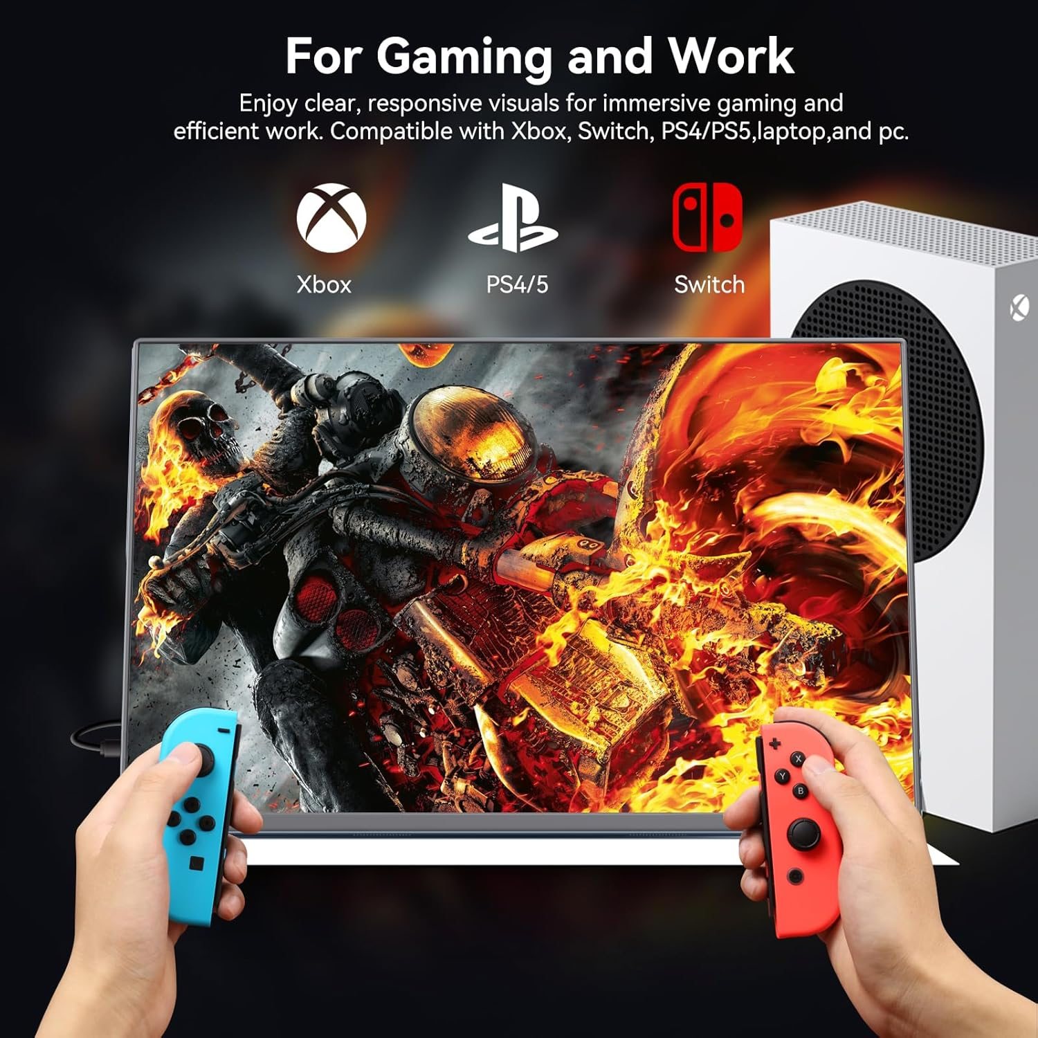 Touchscreen Portable Monitor,16 Inch 1200P Metal Ultra-Thin Portable Display, with Leather Case and Travel Bag Monitor, HDMI USB C External Display, Suitable for Laptop Xbox Switch