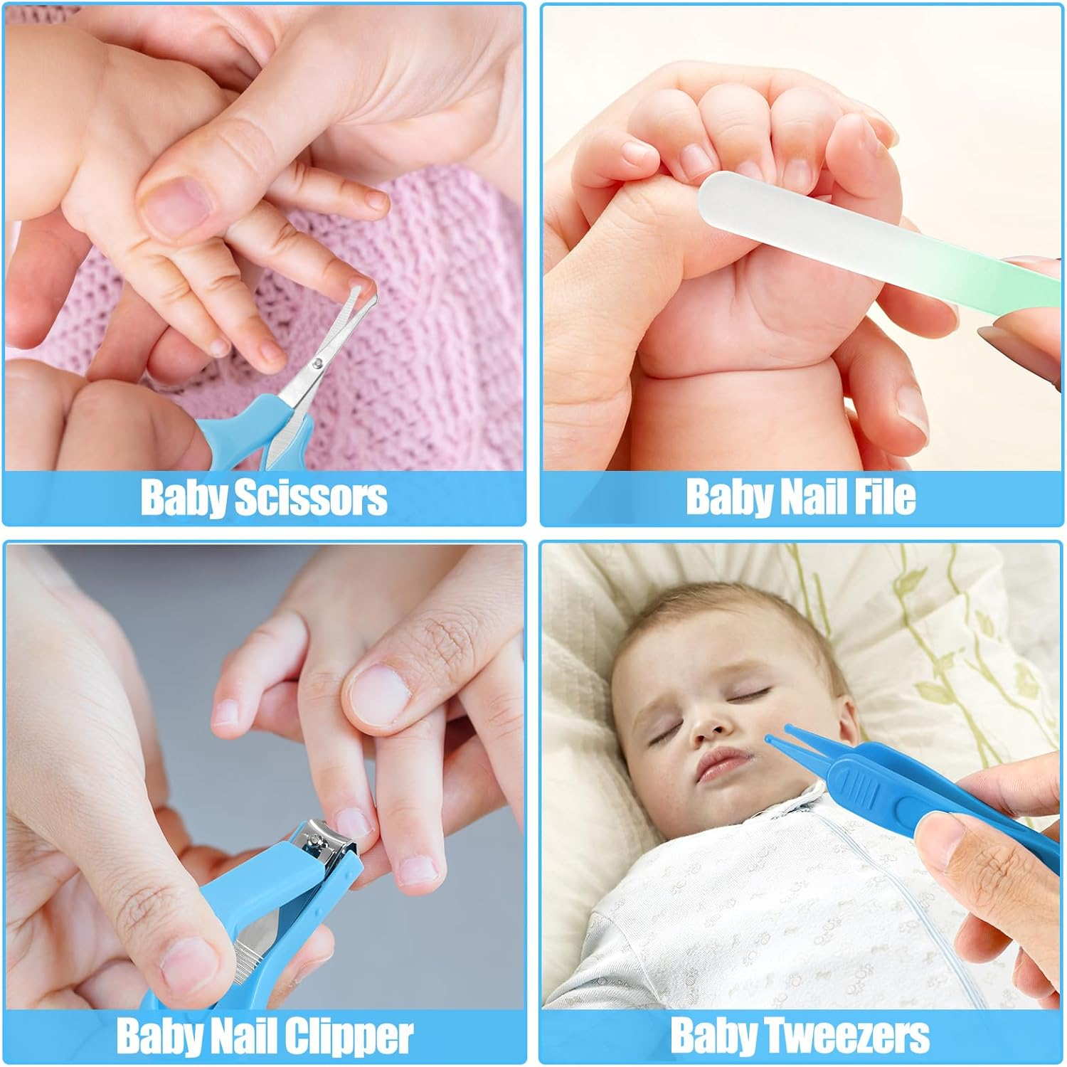 Baby Healthcare and Grooming Kit for Newborn Kids, 18PCS Upgraded Safety Baby Care Kit, Newborn Nursery Health Care Set, Baby Care Products - Blue image number 4