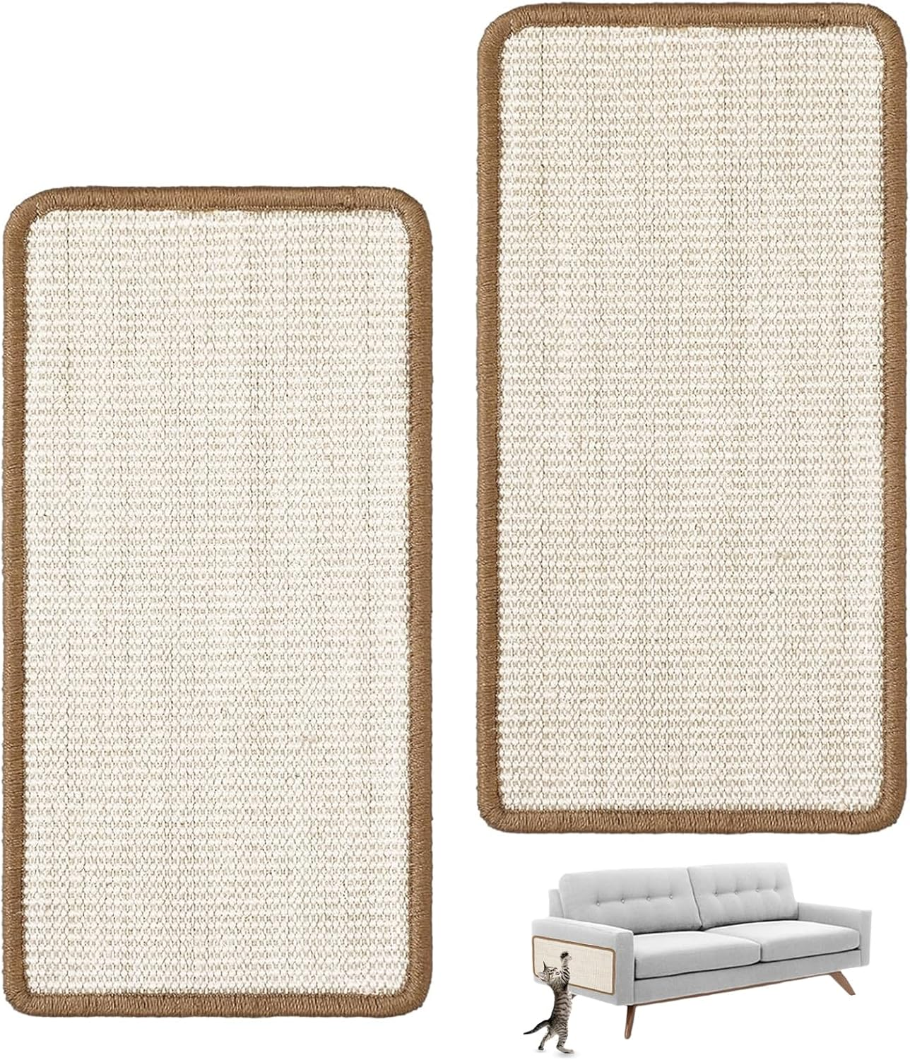 GIGIIS Pack of 2 Cat Scratching Mat, 50 X 25 Cm, Cat Scratching Mat, Self-Adhesive Scratching Mat, Cat Sisal Scratching Board, Wall Cat for Protects Furniture, Sofa, Door image number 1