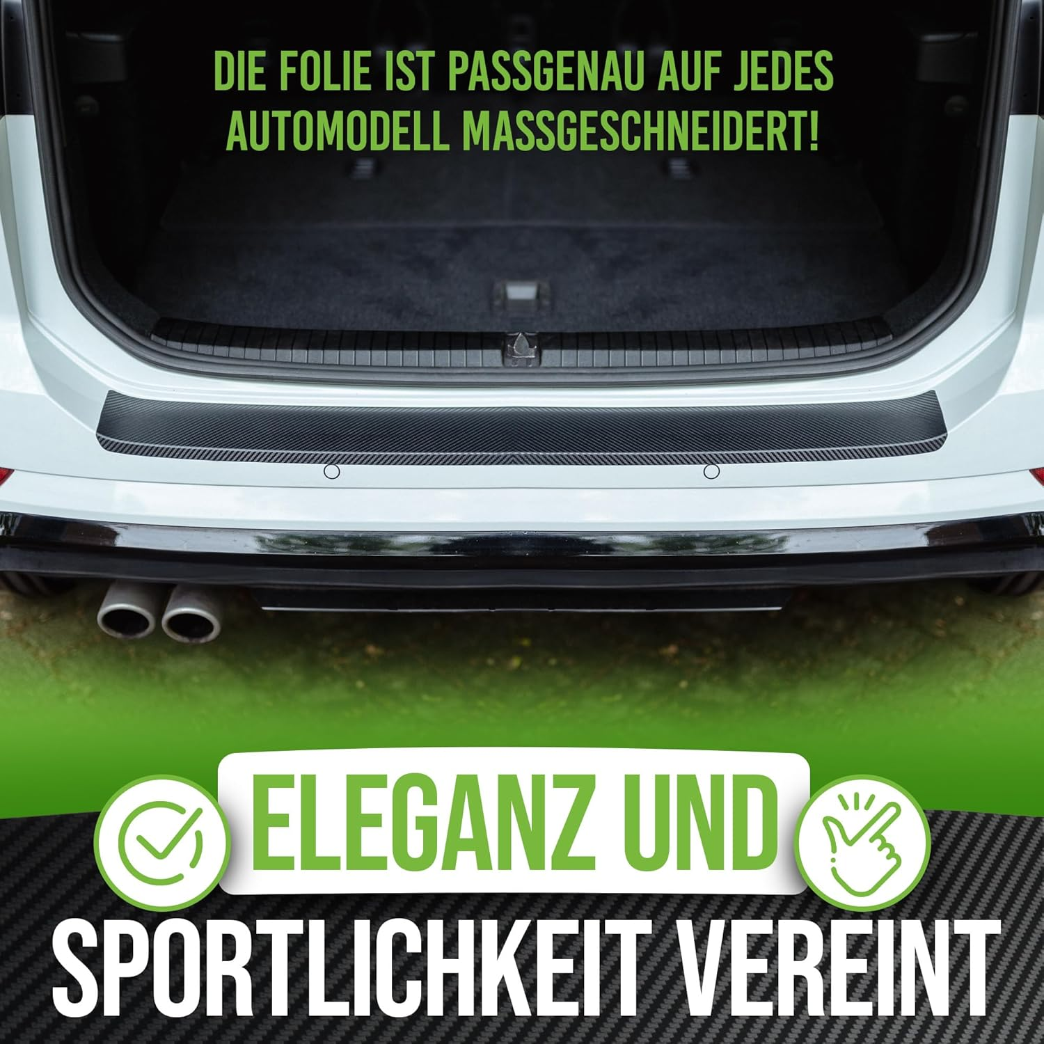 Gd-Shield Car Boot Sill Protector Suitable for VW Tiguan 2 II 2016-2024 Paint Protection Film Set, Squeegee & Microfibre Cloth Bumper Protection, Scratch Protection, Protective Film, Paint Protection