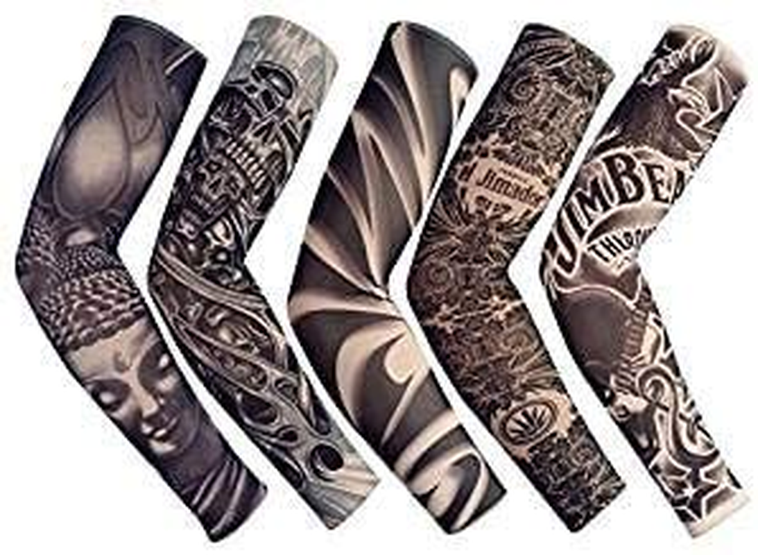 Temporary Fake Slip on Tattoo Arm Sleeve Cycling Basketball Sun Block Sleevelet for Men and Women image number 6