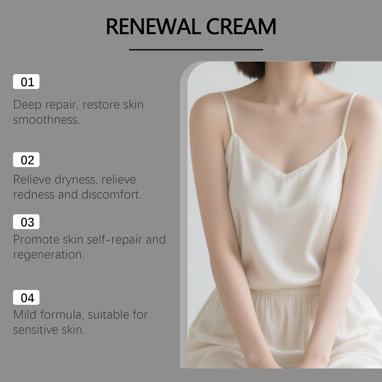 Dual-Action Renewal Cream - Black Rice & Rice Bran Moisturizer, Soothing Repair & Firming Body Cream, Advanced Hydrating Day Cream for Wrinkle & Fine Line, for All Skin Types (4) image number 5