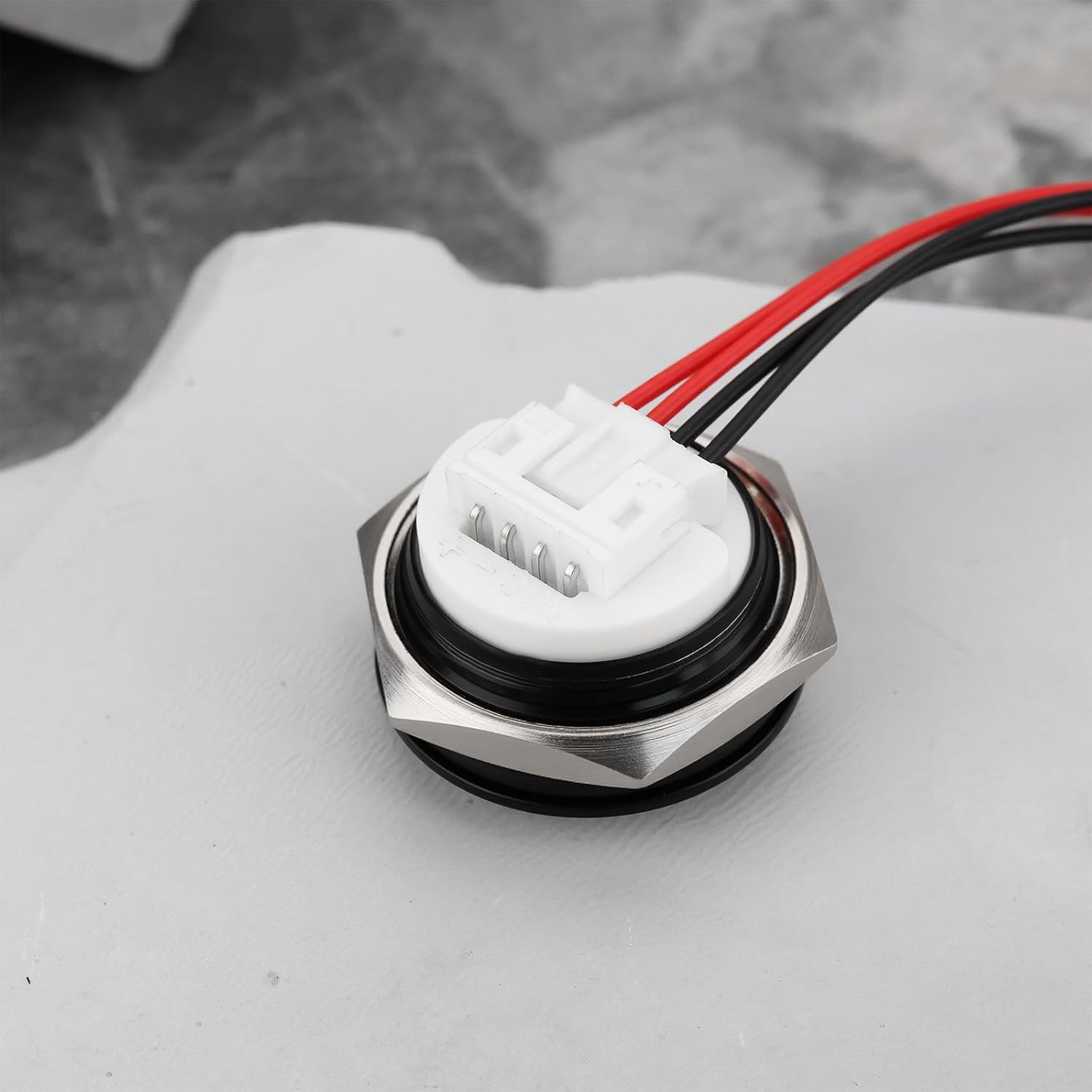 SING F LTD 19Mm Push Button Switch DC12V Auto Reset for Car Horn Doorbell Button Panel (Red) - Green image number 2