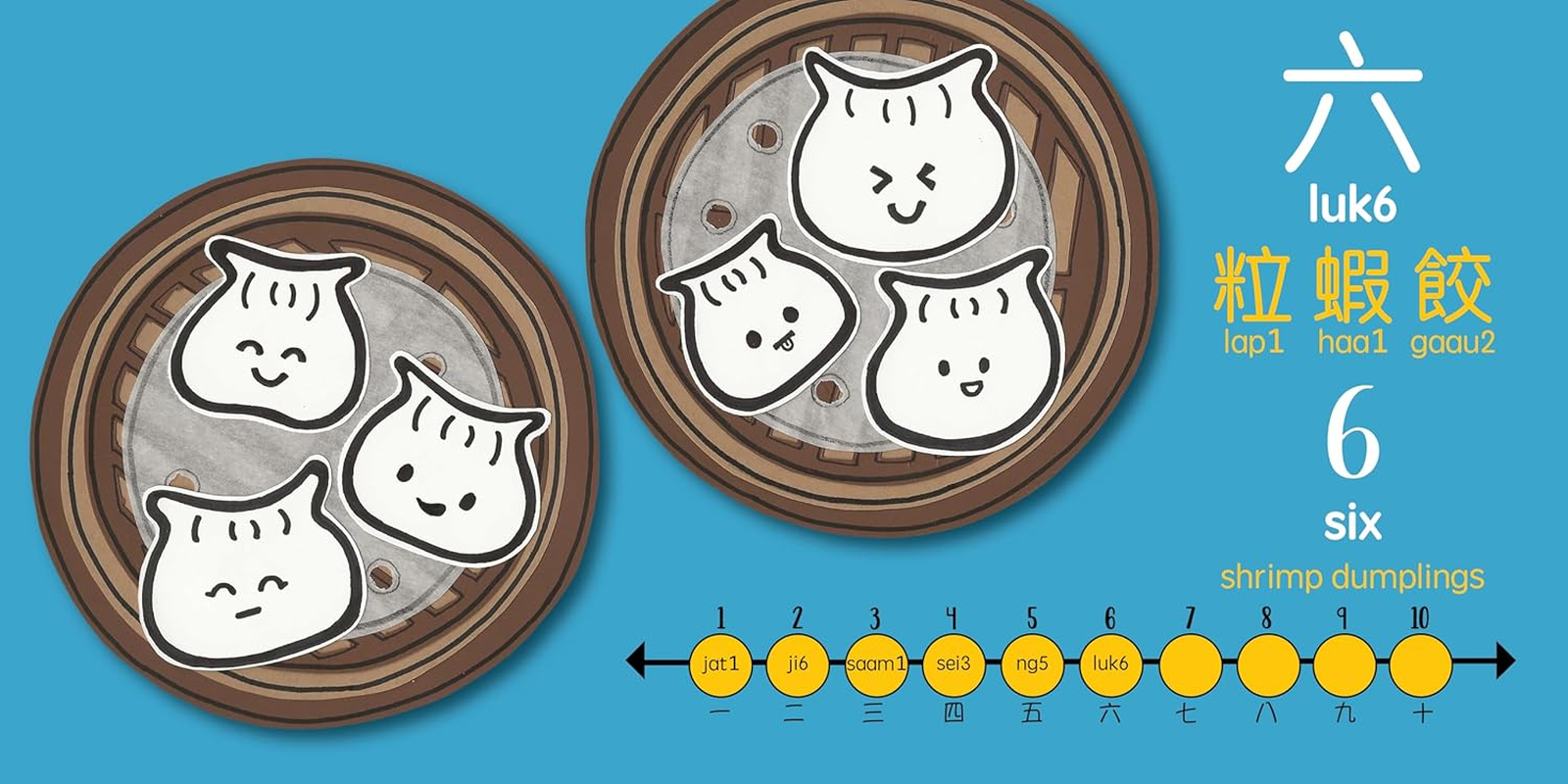 Counting with Dim Sum - Cantonese: a Bilingual Book in English and Cantonese with Traditional Characters and Jyutping image number 2