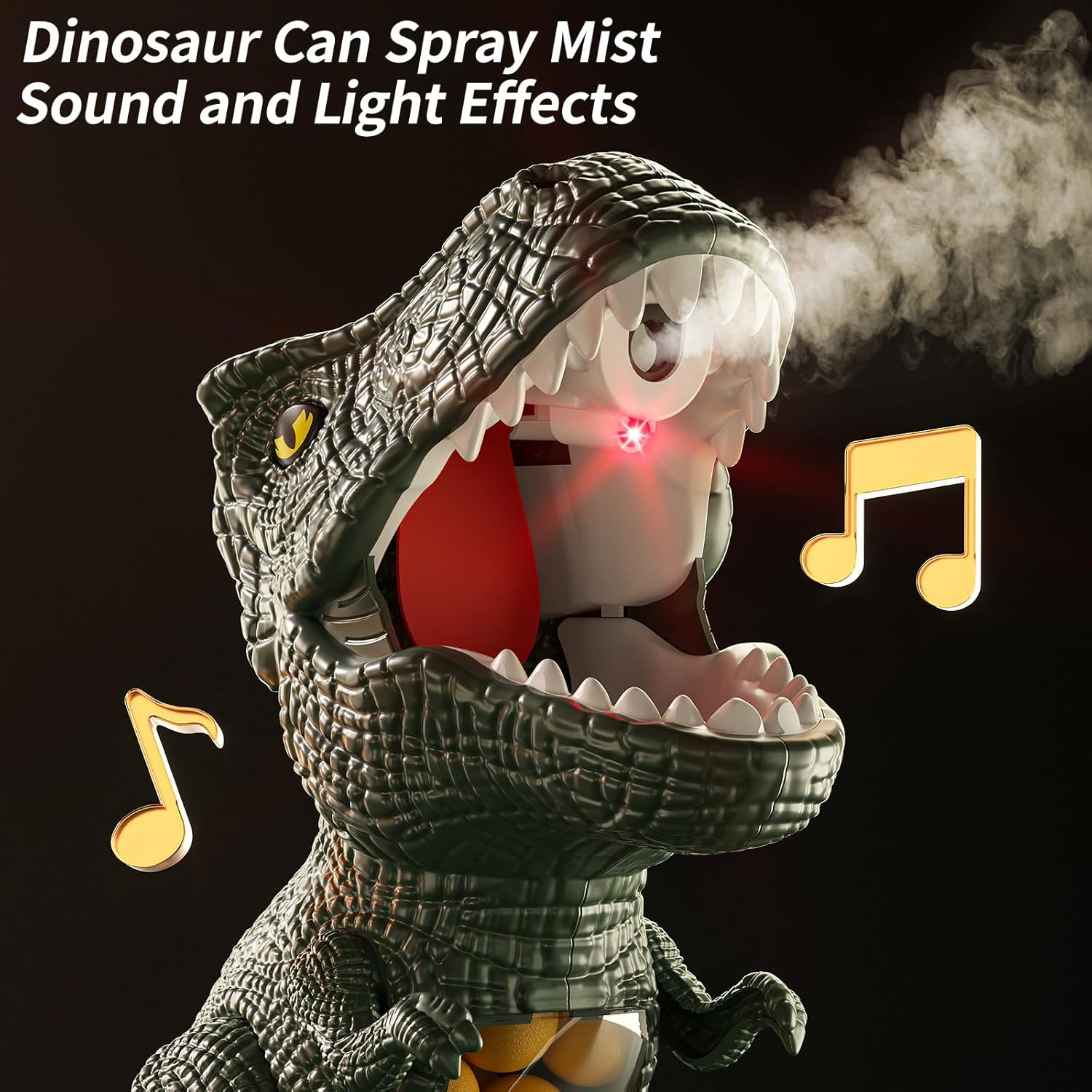 MSKOLER Movable Dinosaur Shooting Toys for Kids 3 4 5 6 7+ Years, Tyrannosaurus Shooting Game with Water Mist Spray and Pterosaur Air Pump Foam Shooting Toys (Navy) image number 6